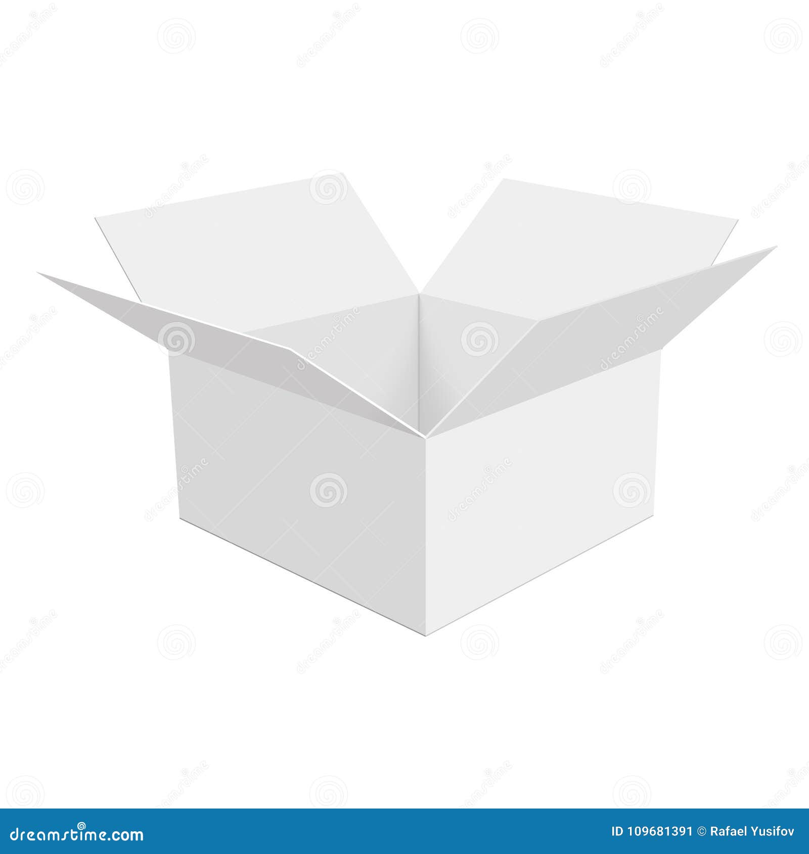 Download Blank Of White Opened Cardboard Box . Perspective View ...