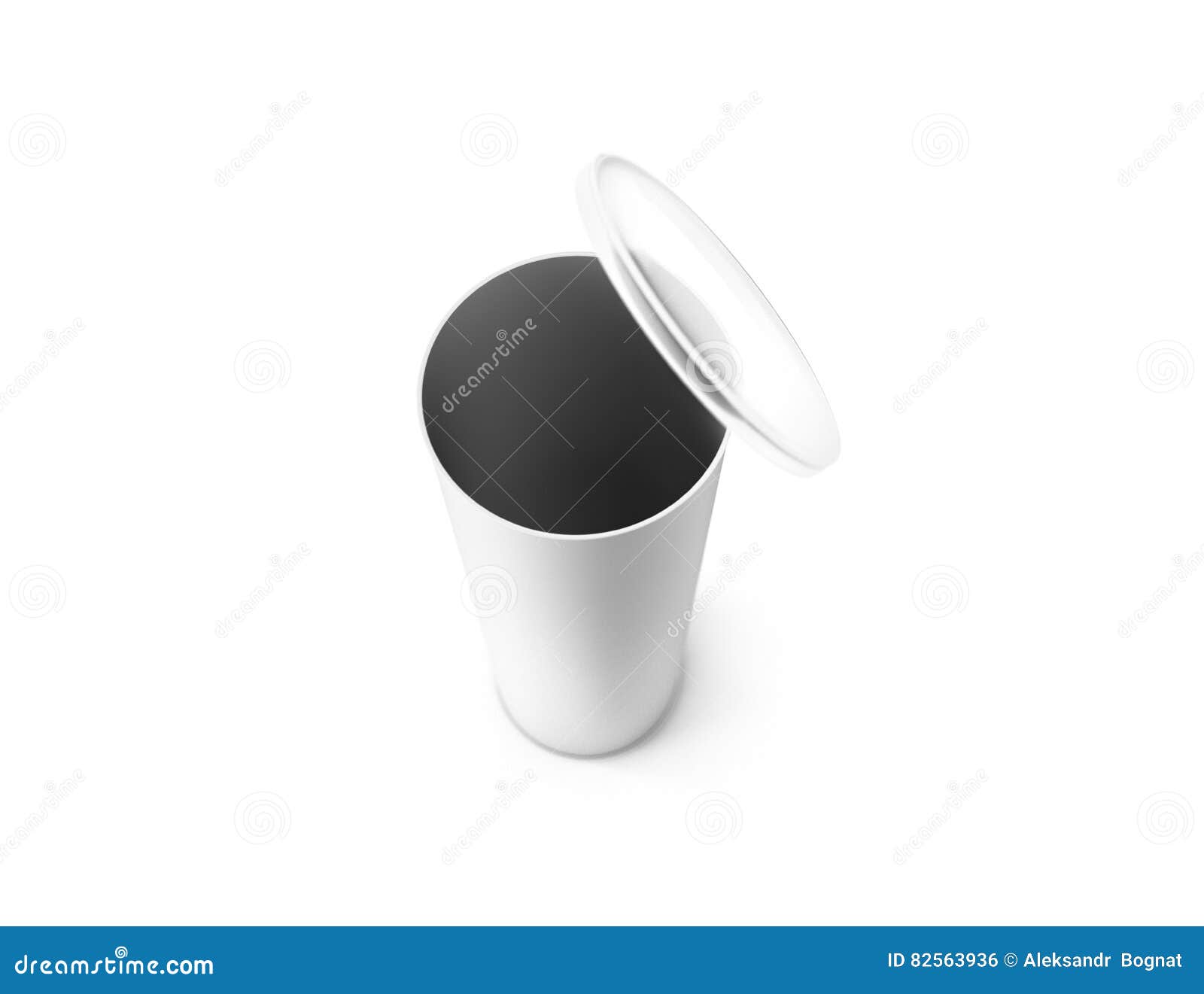 Download Blank White Opened Carton Cylinder Box Mockup, Top View ...