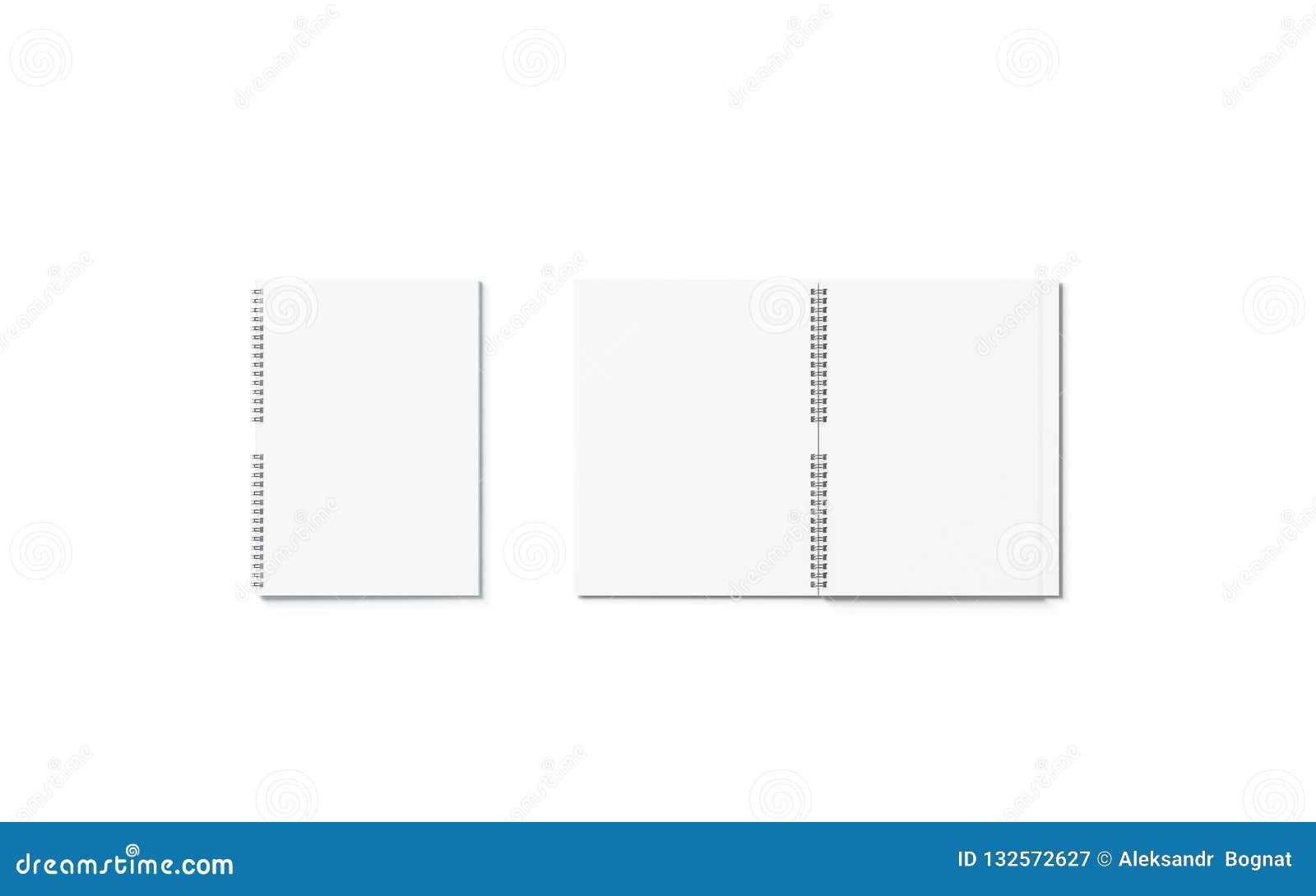 Download Blank White Opened And Closed Notebook Mockup Set Isolated Stock Illustration Illustration Of Notepad Binder 132572627