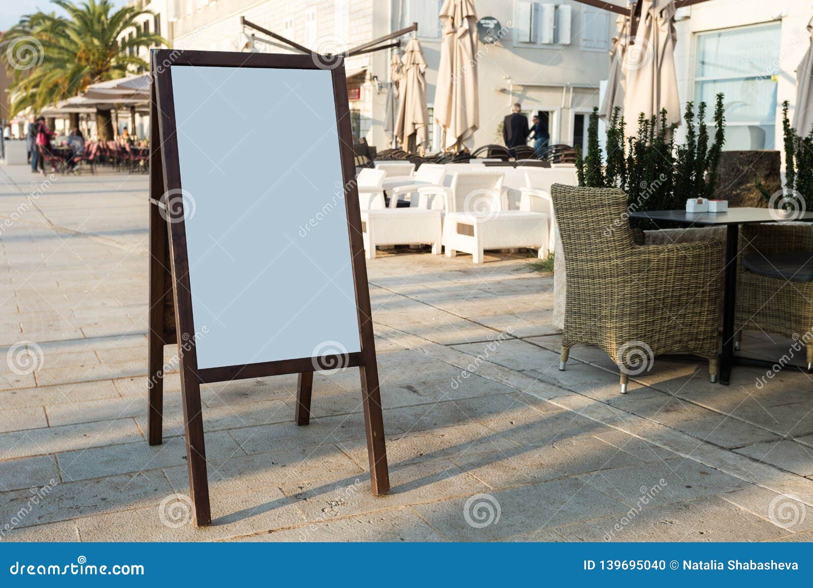 Download Blank White Outdoor Advertising Stand Sandwich Board Mock Up Template Stock Photo Image Of Board Shop 139695040 PSD Mockup Templates