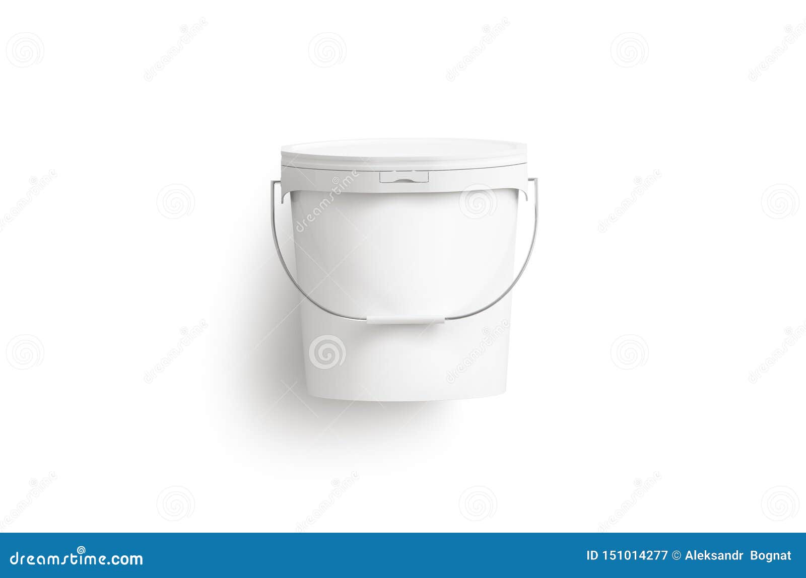 blank white paint bucket with handle mock up ,