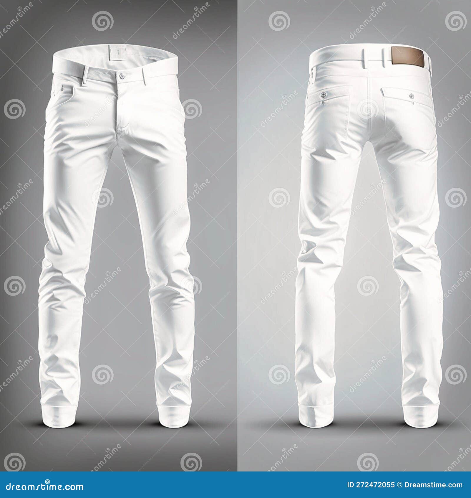 Blank White Pants Mockup Template Front and Back, Generative AI Stock ...
