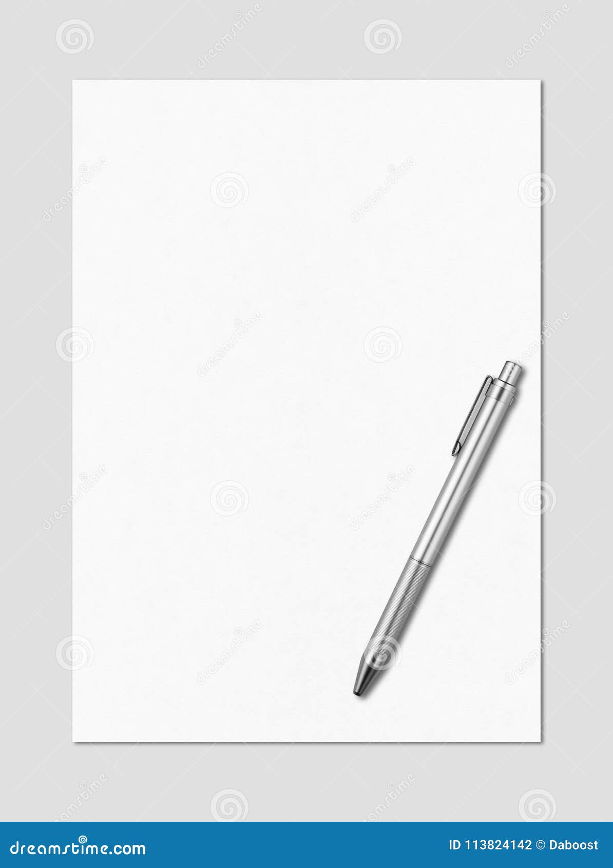 Blank White A4 Paper Sheet and Pen Mockup Template Stock Photo - Image ...