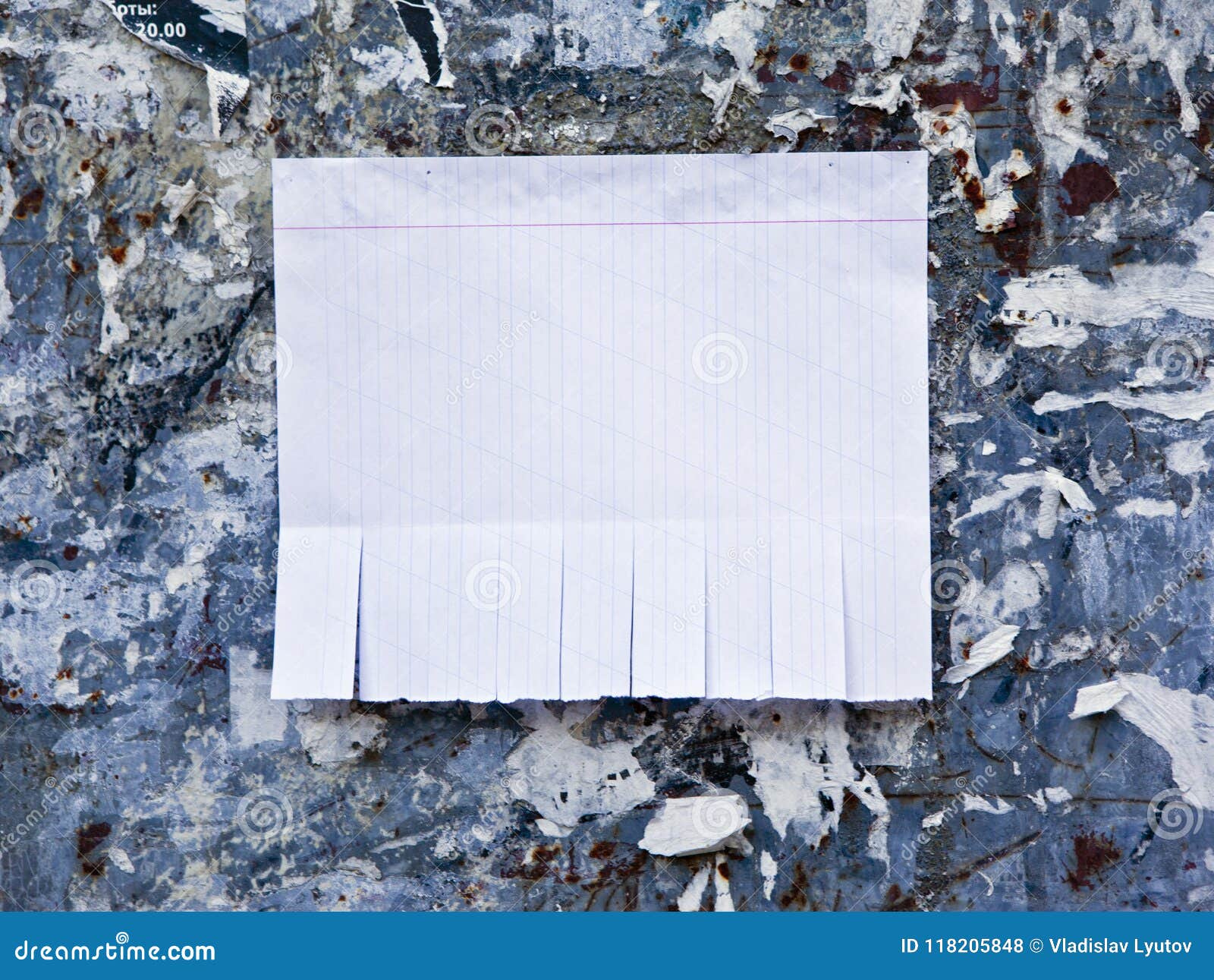Blank White Paper with Tear Off Tabs. Stock Photo - Image of Within Tear Off Tab Flyer Template