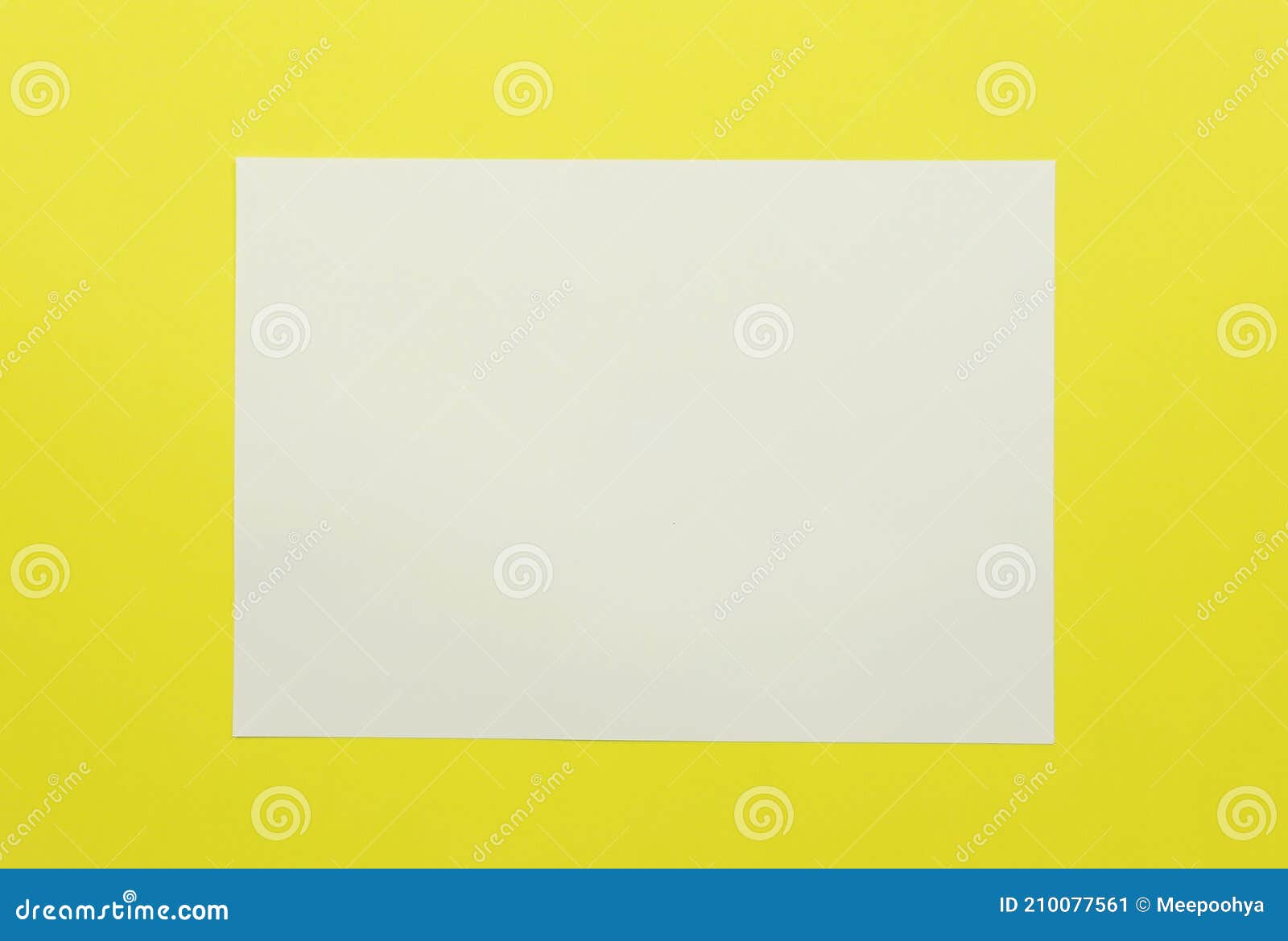 Blank White Paper on Yellow Art Paper Background Stock Image Image of