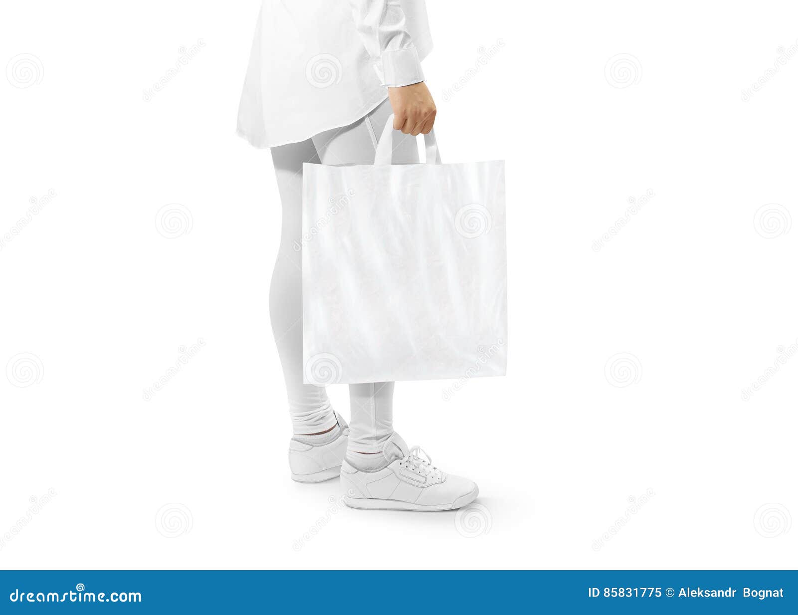 Download Blank White Plastic Bag Mockup Holding Hand Stock Image ...