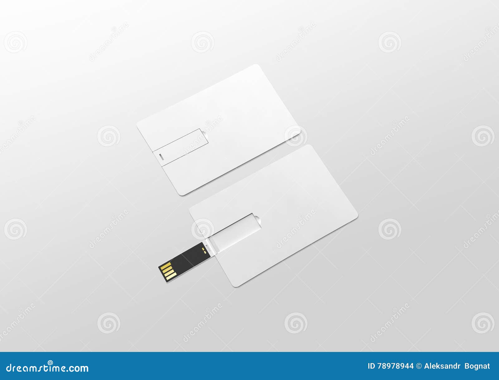Download Blank White Plastic Wafer Usb Card Mockup Lying, Opened ...