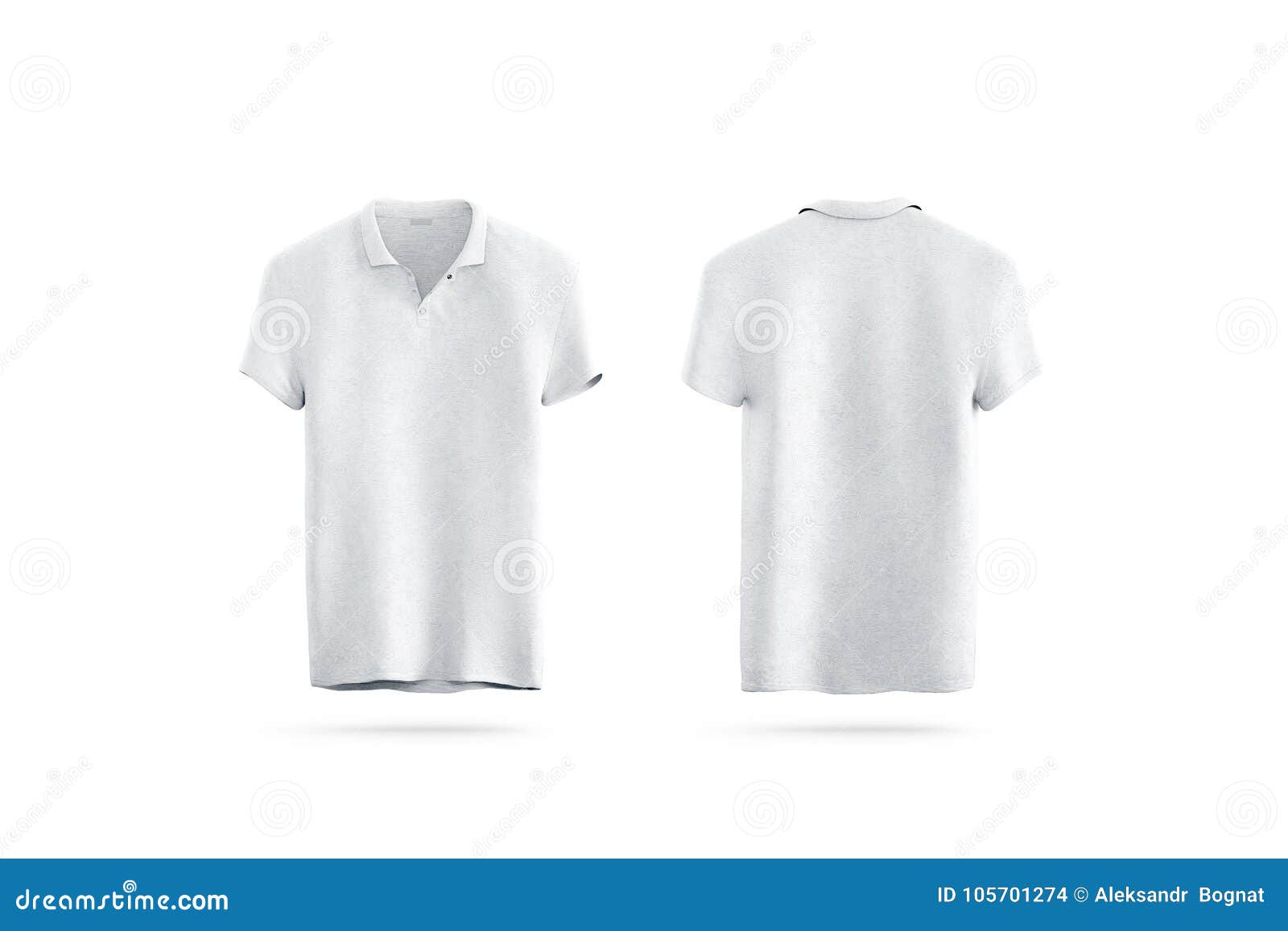 Blank White Polo Shirt Mock Up Isolated, Front and Back Stock ...