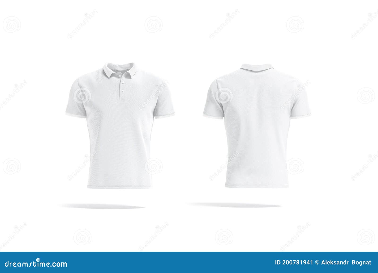 Download Blank White Polo Shirt Mockup, Front And Back View Stock ...