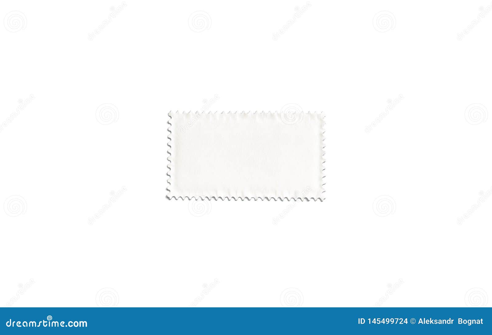 blank white rectangular postage stamp mock up, 