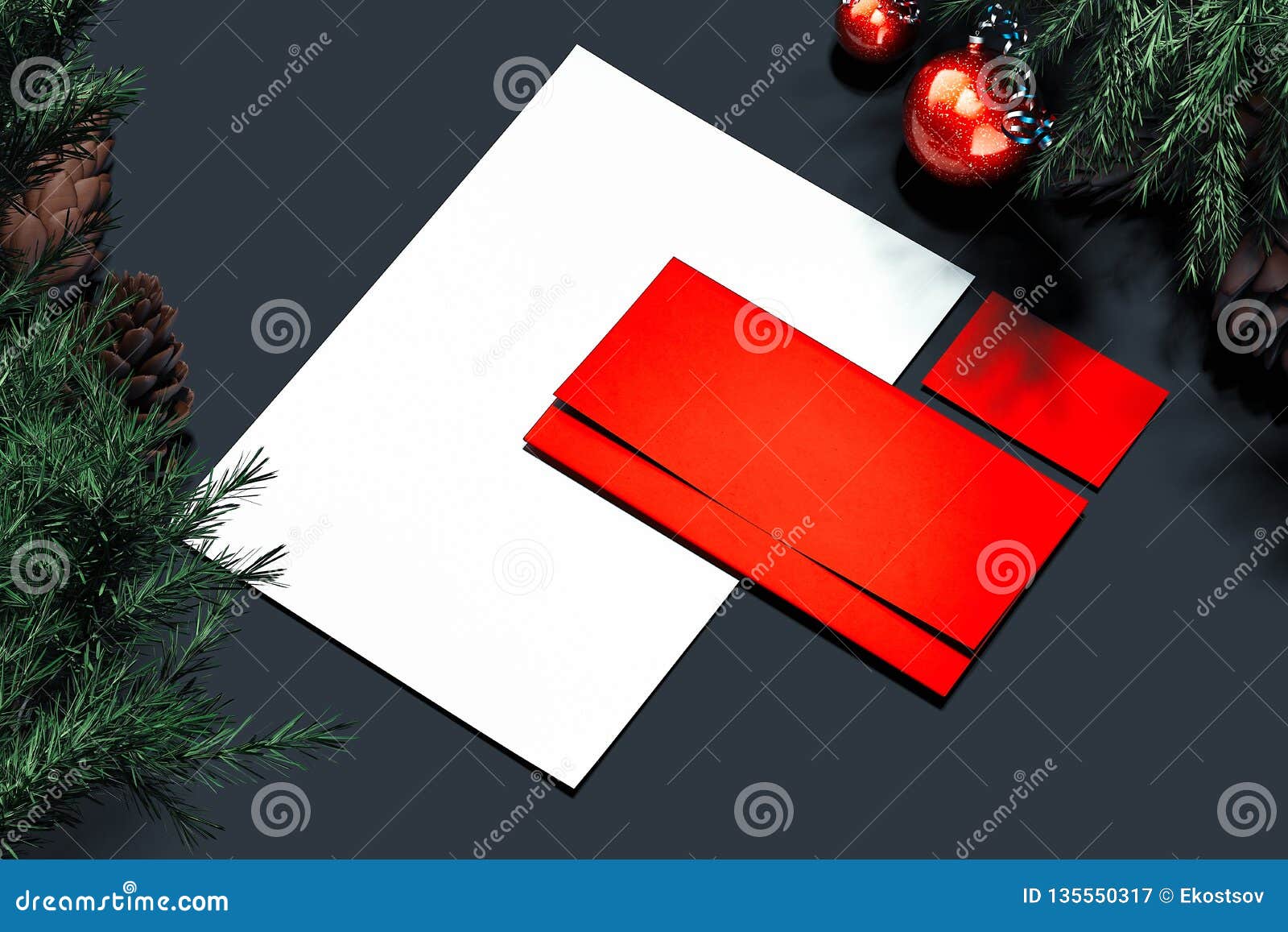 Download Blank Business Stationery Mock-up, Template For Branding Identity. 3D Rendering. Stock Image ...