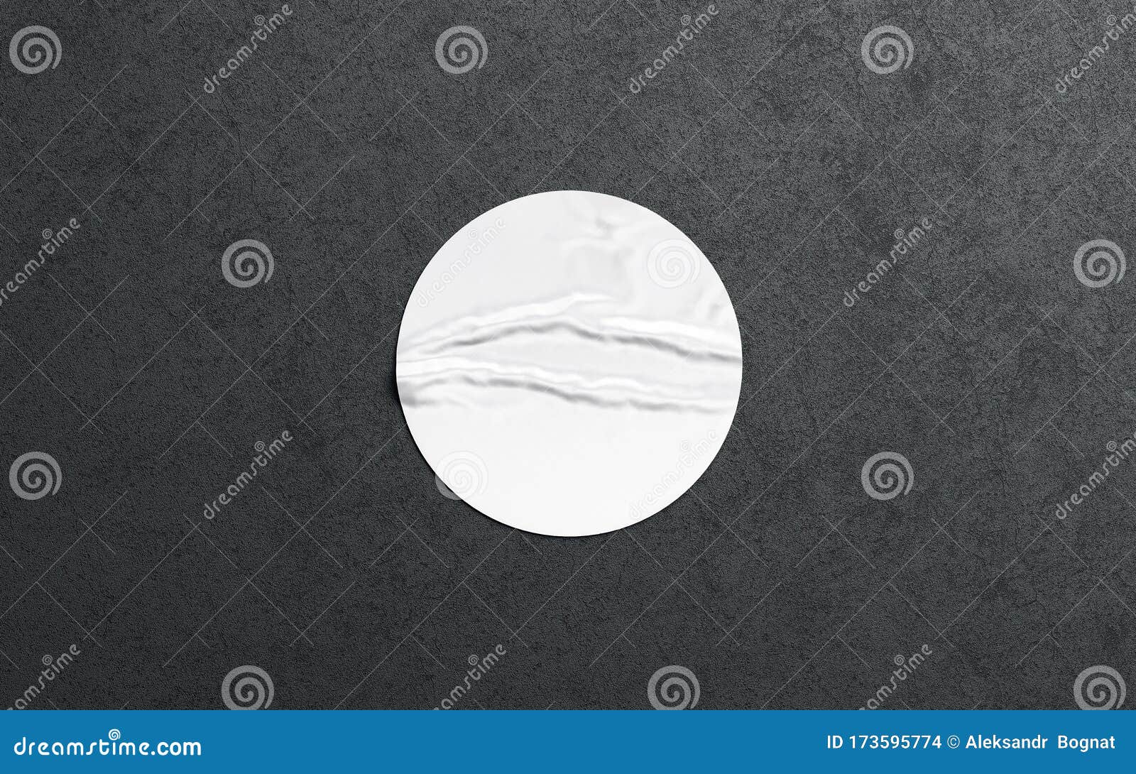 Download Blank White Round Adhesive Sticker Mockup On Black Textured Wall Stock Illustration ...