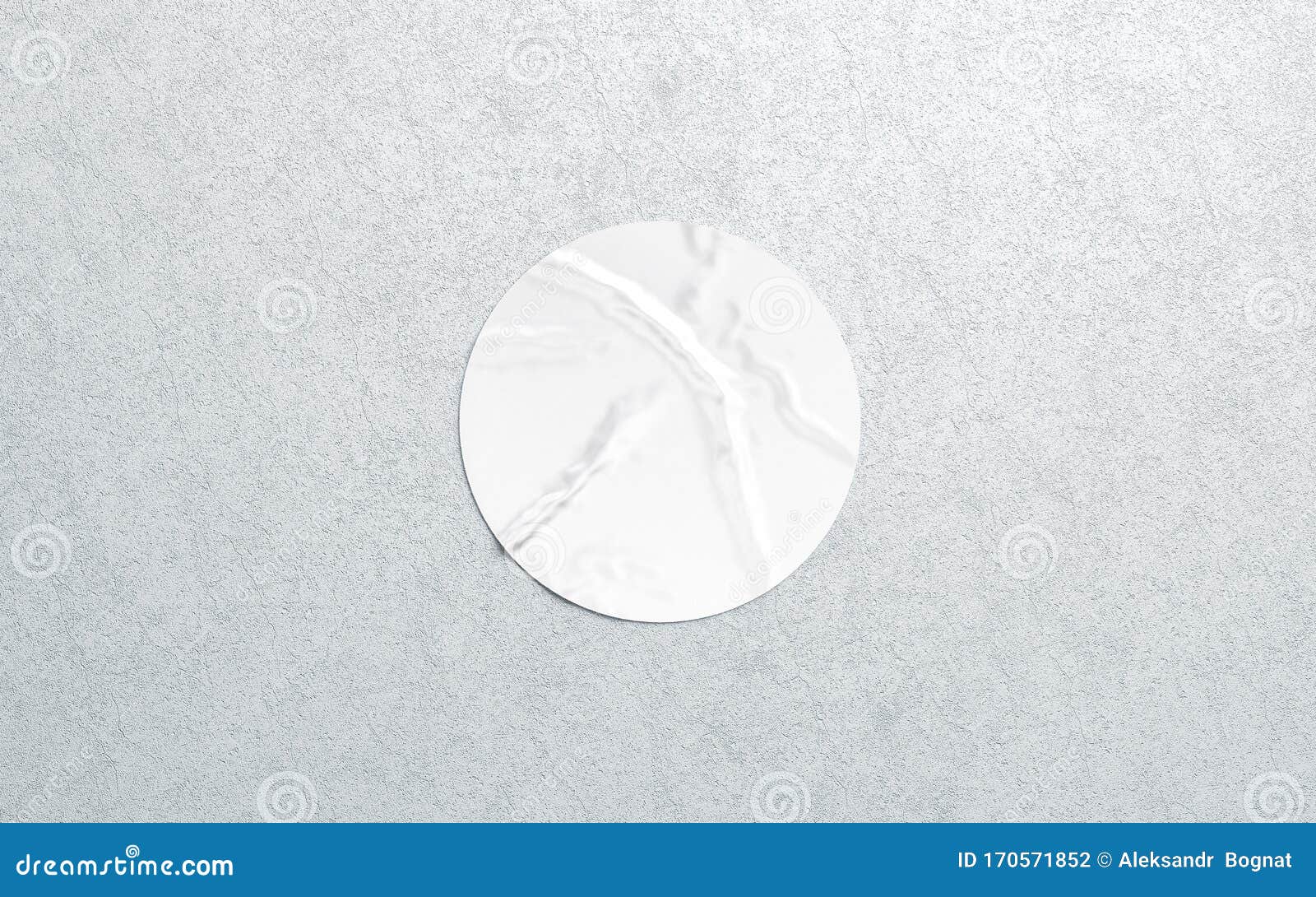 Download Blank White Round Adhesive Sticker Mockup On Textured Wall ...
