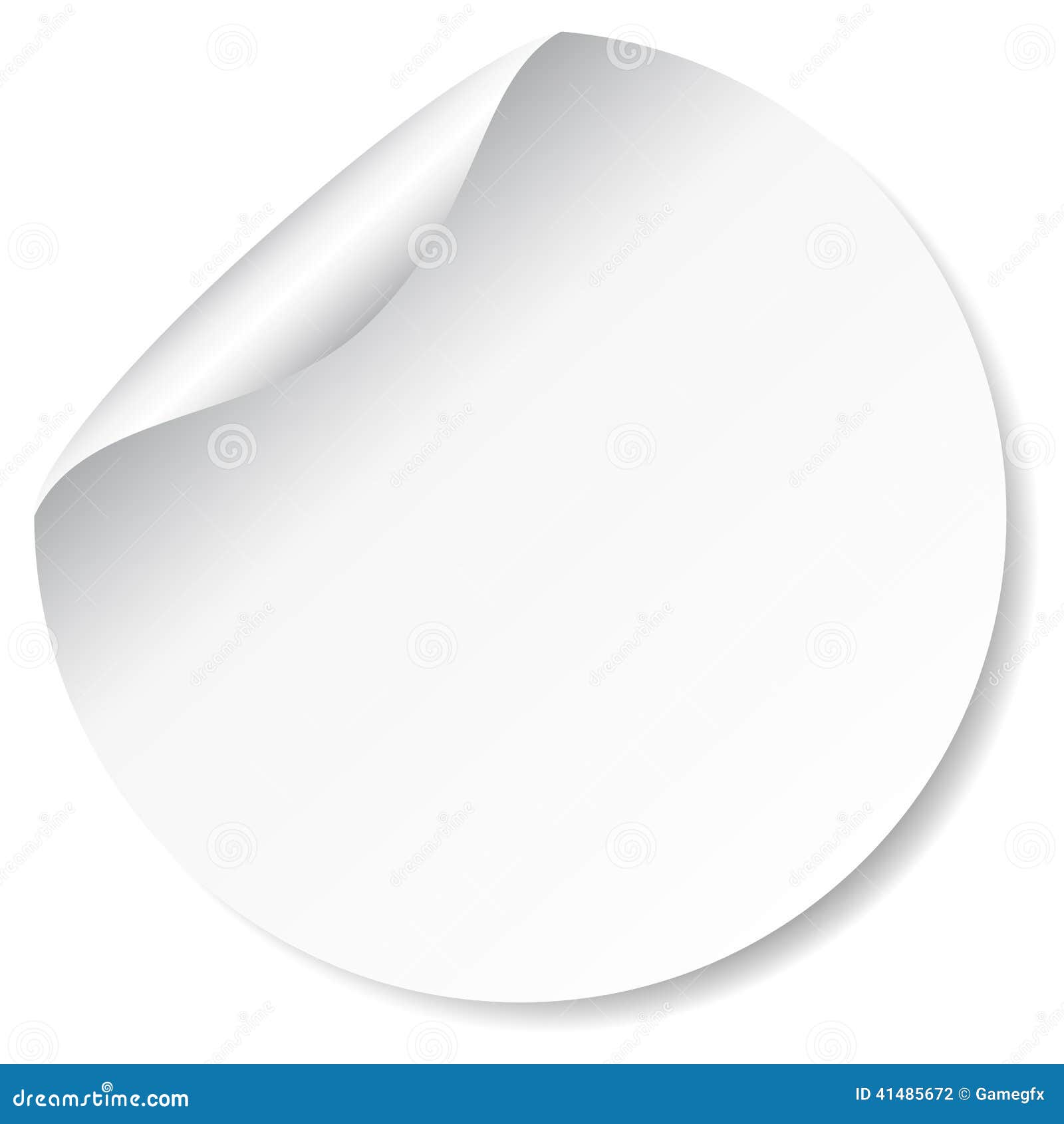 blank, white round promotional sticker