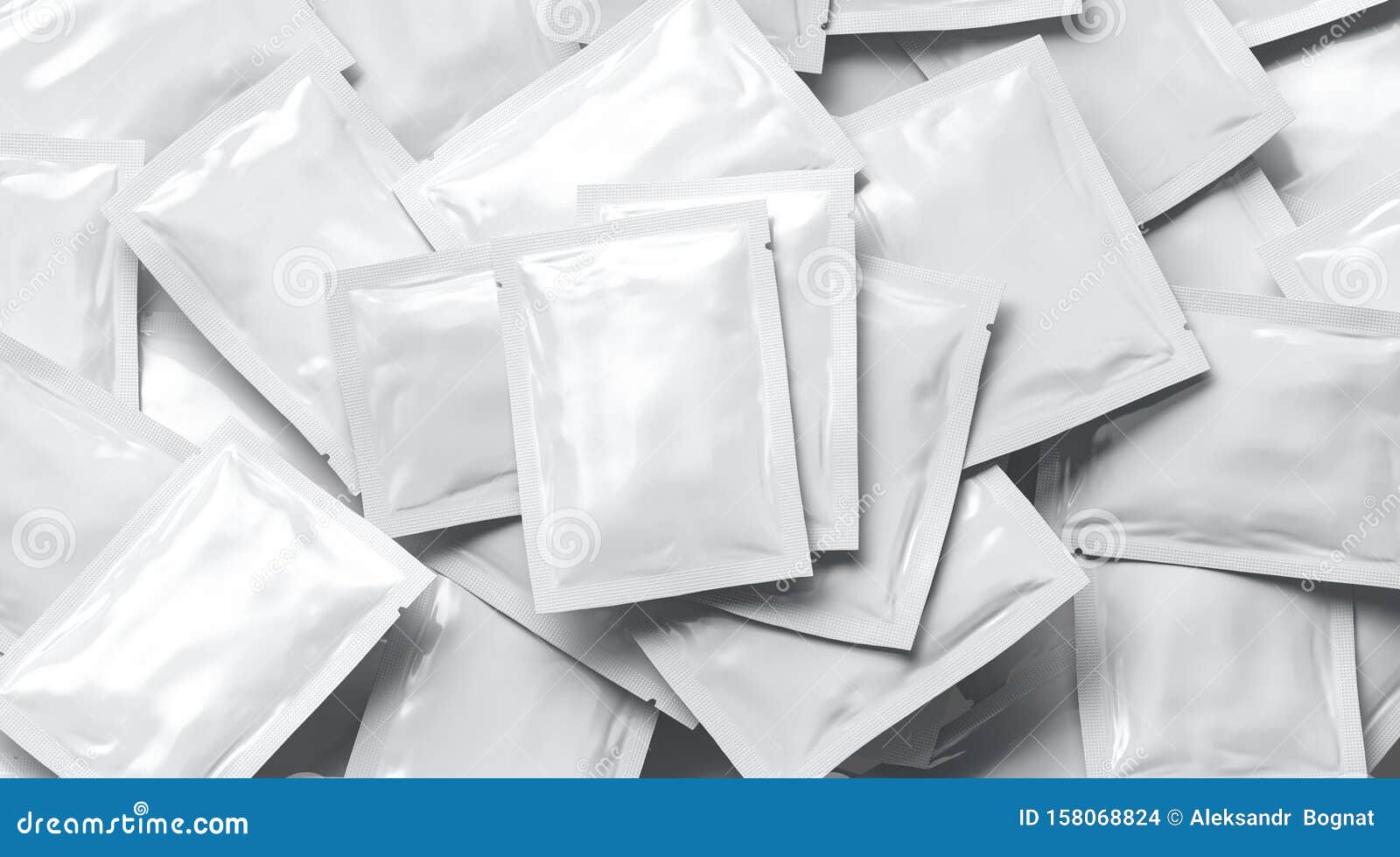 Download Blank White Sachet Packet Stack Mock Up Stock Illustration - Illustration of packing, medication ...