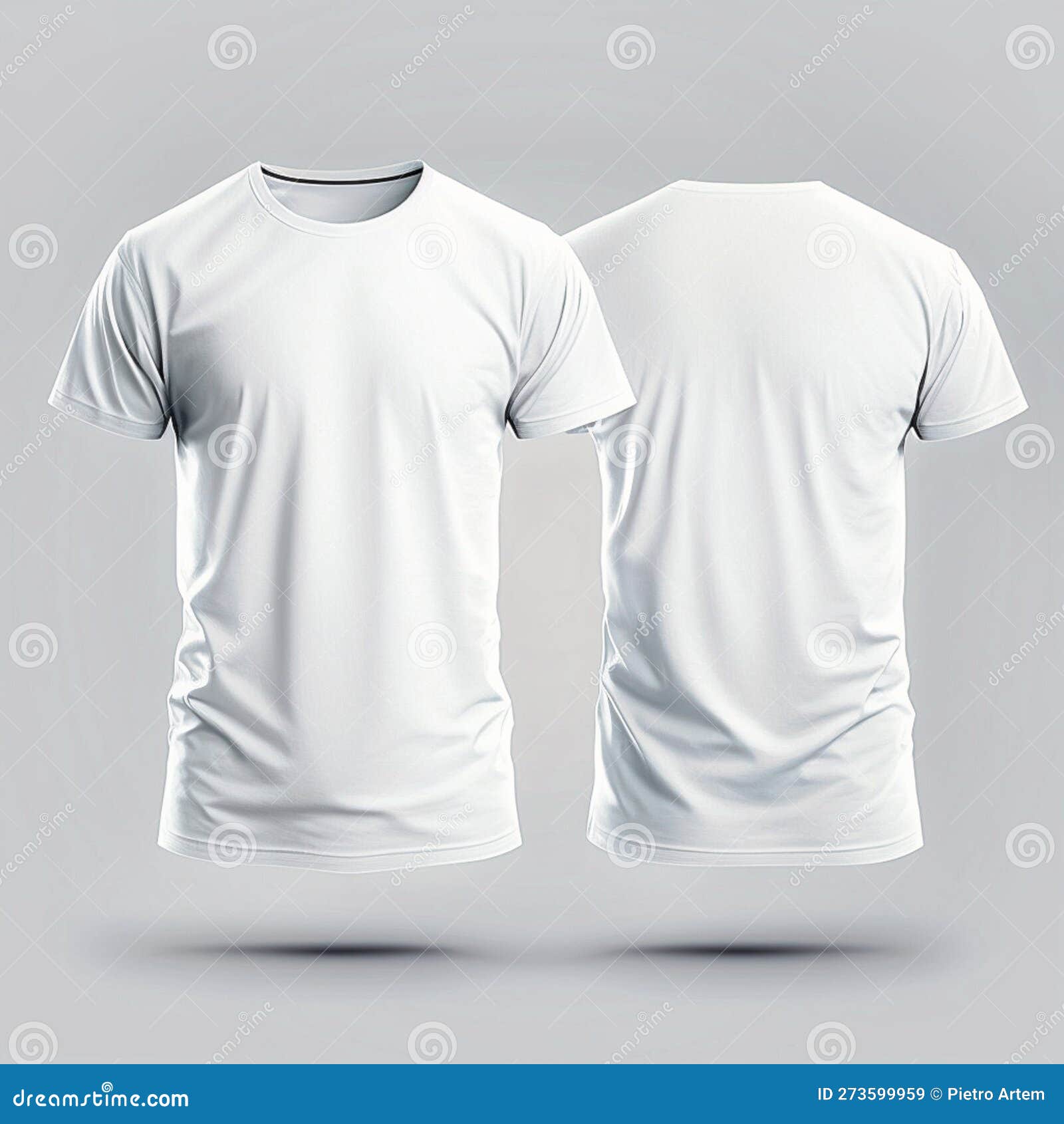 Blank White Shirt Mockup Template Front and Back, Generative AI Stock ...