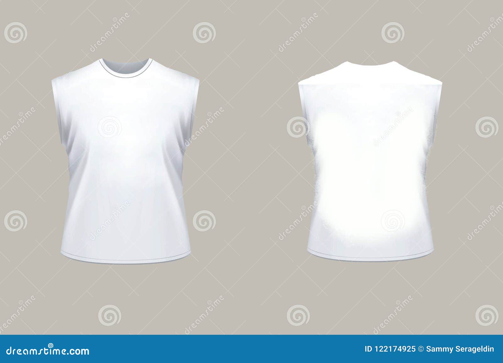 Download Blank White Sleeveless Shirt Mock Up Template Stock ...