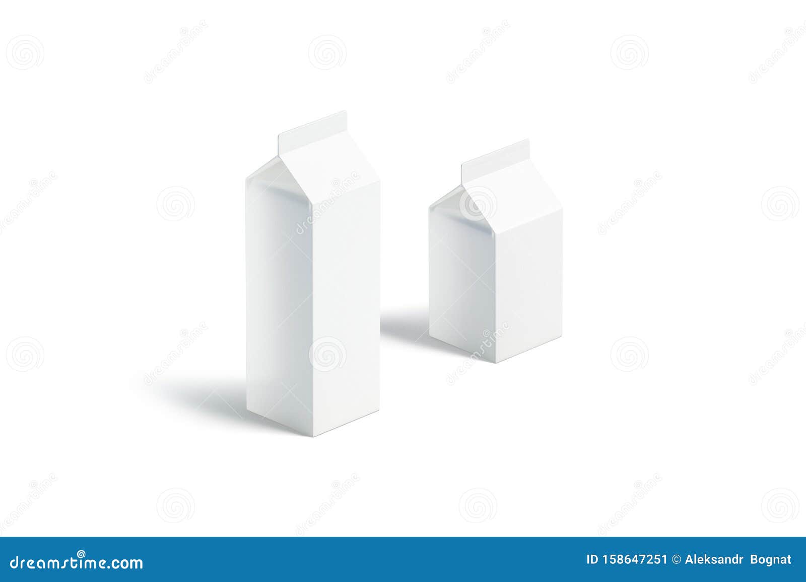 Download Blank White Small And Big Milk Pack Mock Up Set Stock Illustration Illustration Of Drink Litre 158647251