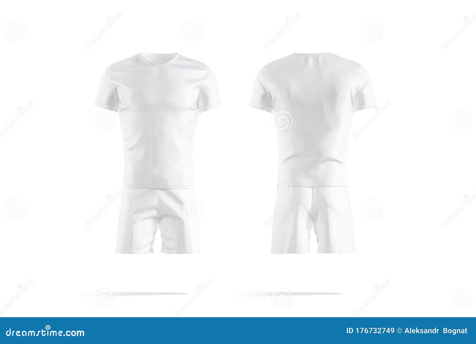 Download Blank White Soccer Uniform T-shirt And Short Mockup, Front Back Stock Illustration ...