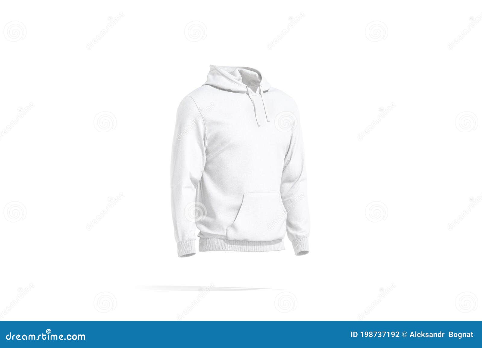 Download Blank White Sport Hoodie With Hood Mock Up, Side View Stock Illustration - Illustration of empty ...