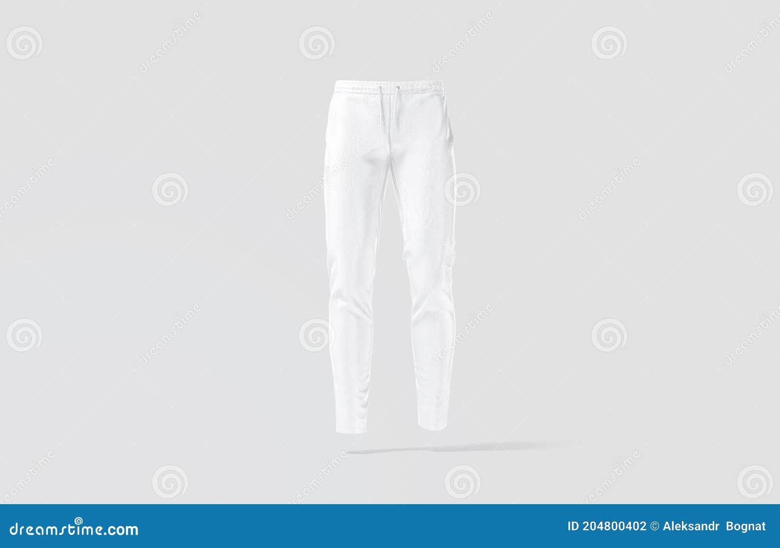 blank white sport pants mock up, gray background