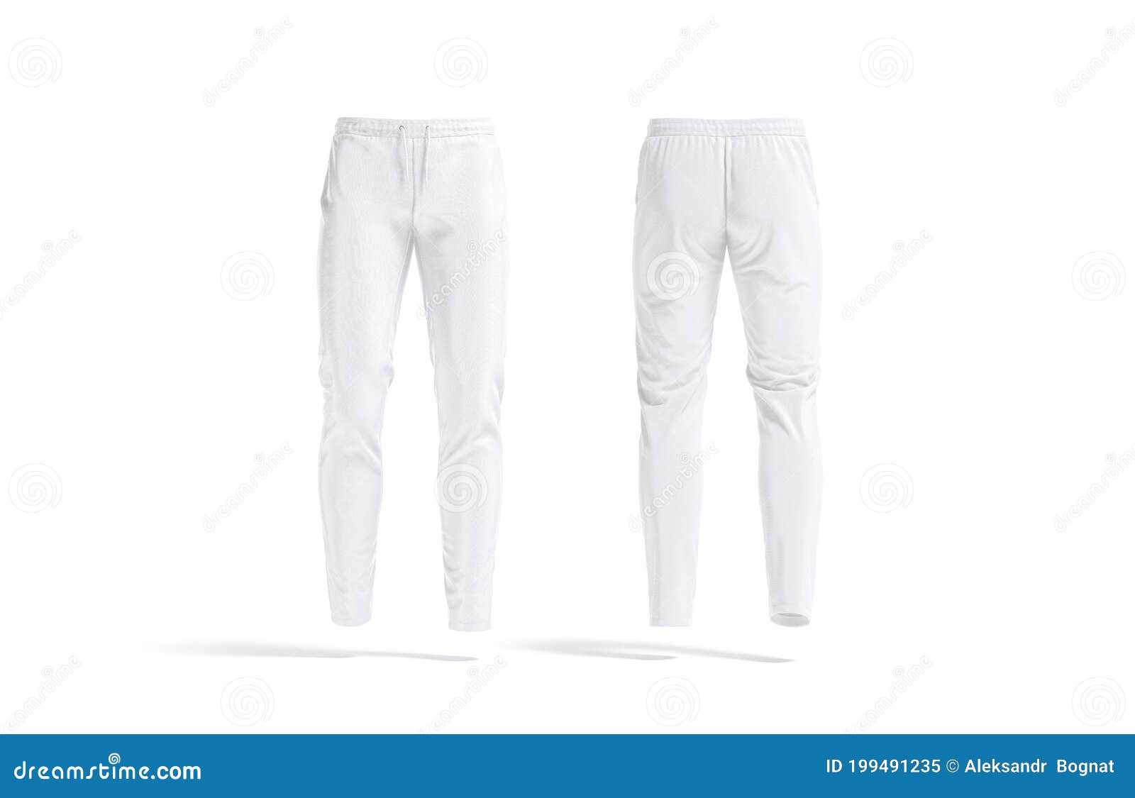 Blank White Sport Pants Mockup, Front And Back View Stock Image ...