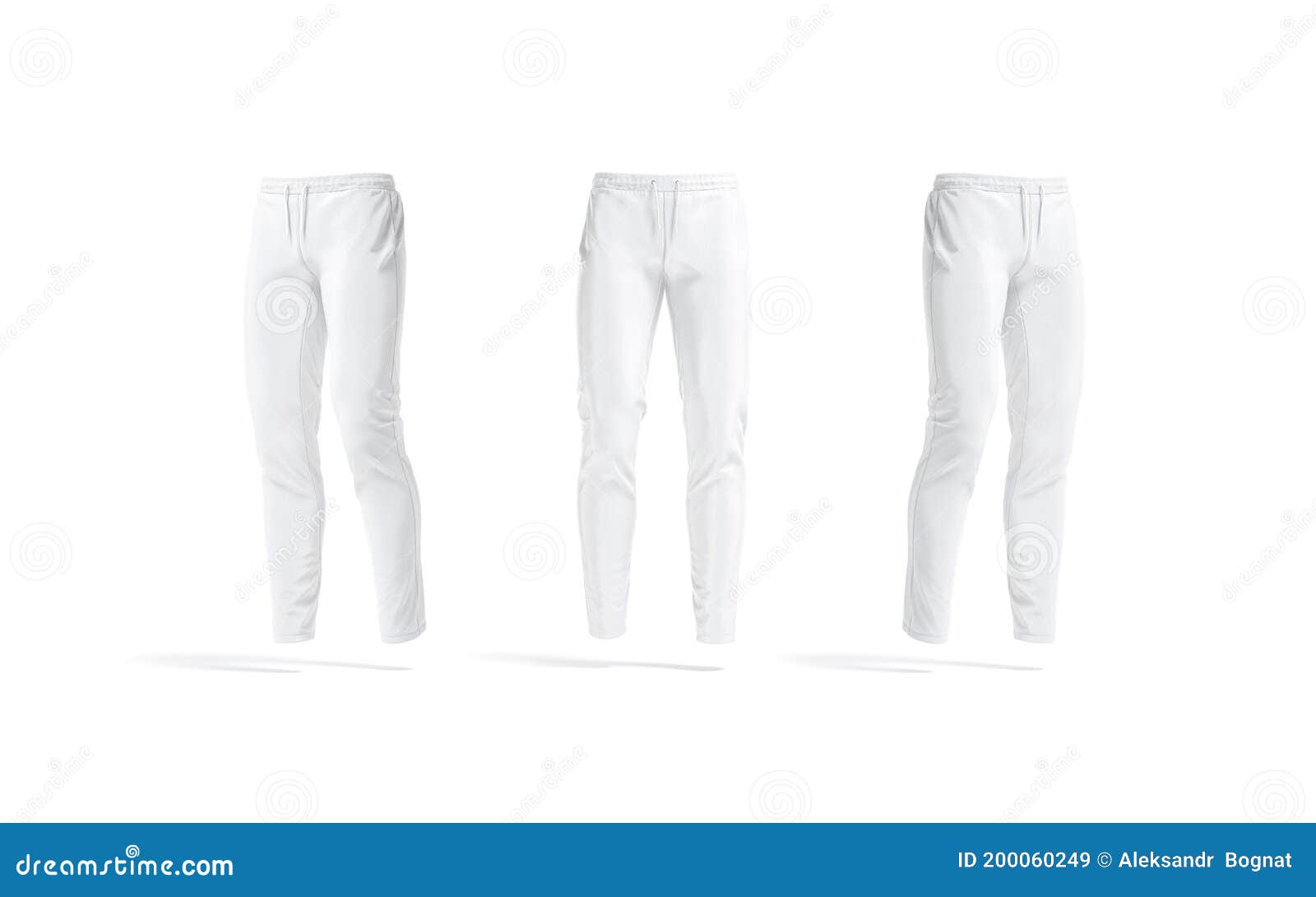 Blank White Sport Pants Mockup, Front and Side View Stock Illustration ...