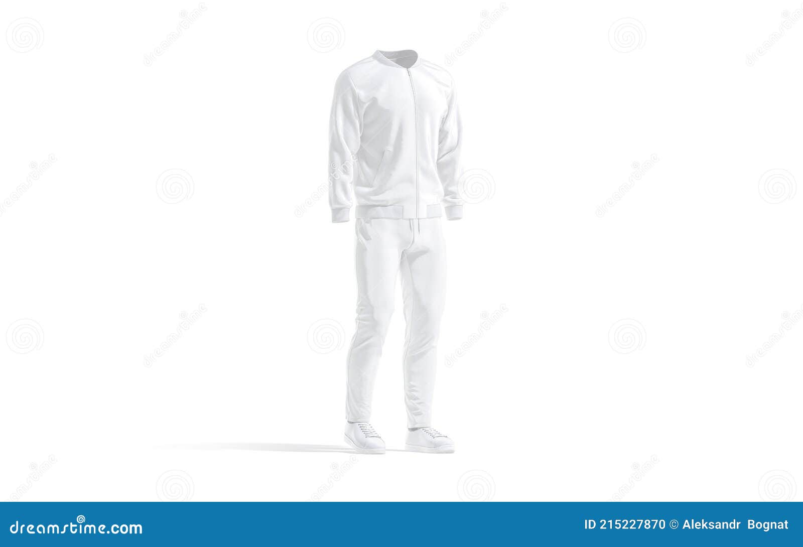 Blank White Sport Tracksuit with Bomber, Pants and Sneakers Mockup ...