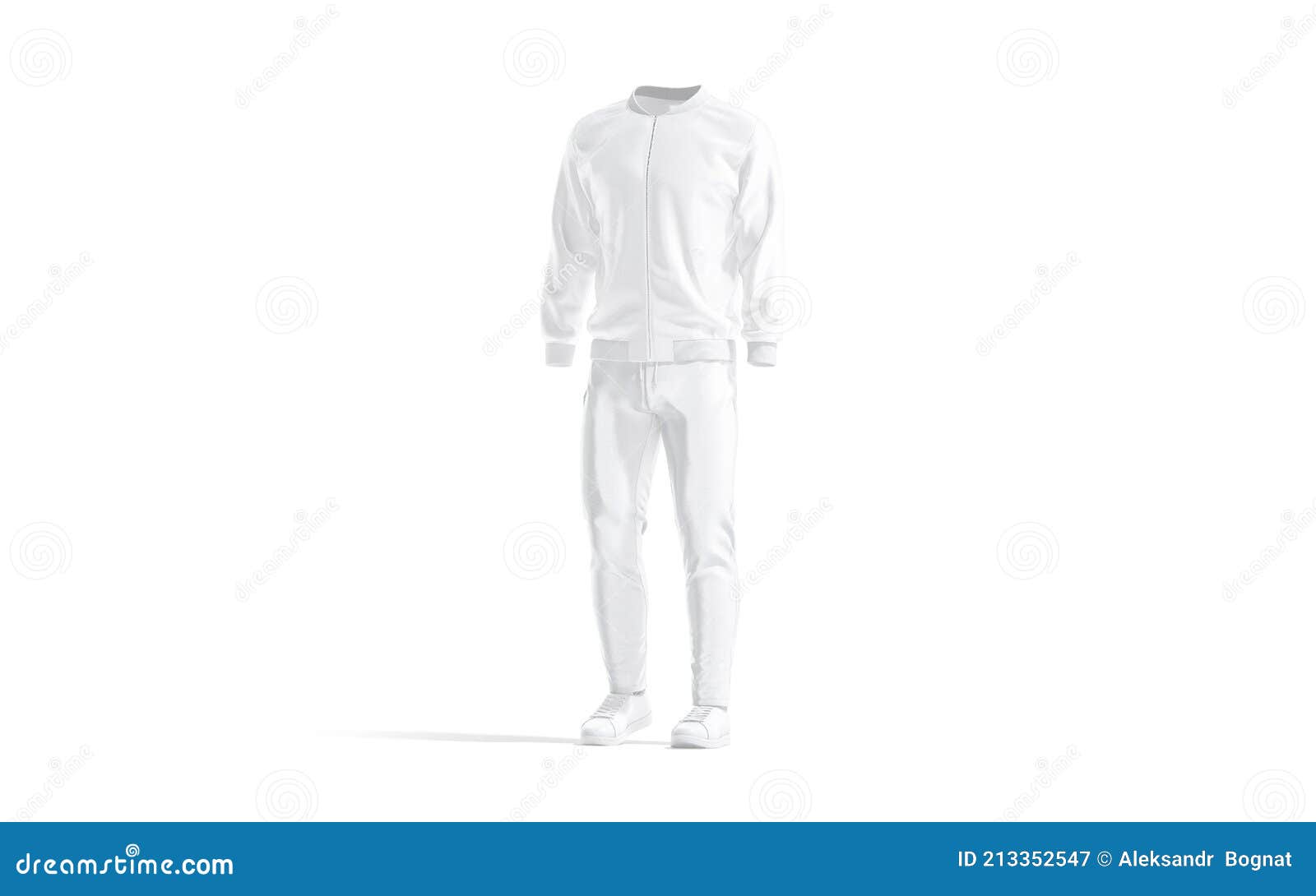 Blank White Sport Tracksuit with Bomber, Pants and Sneakers Mockup ...