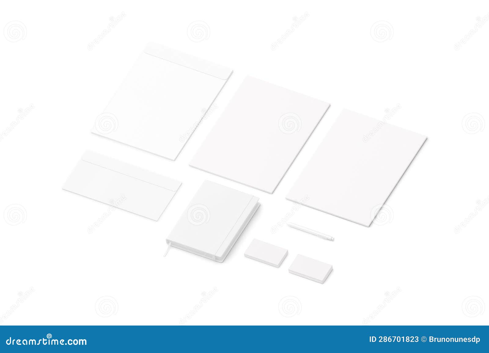 Blank White Stationary Template Isolated on a White Background Stock ...