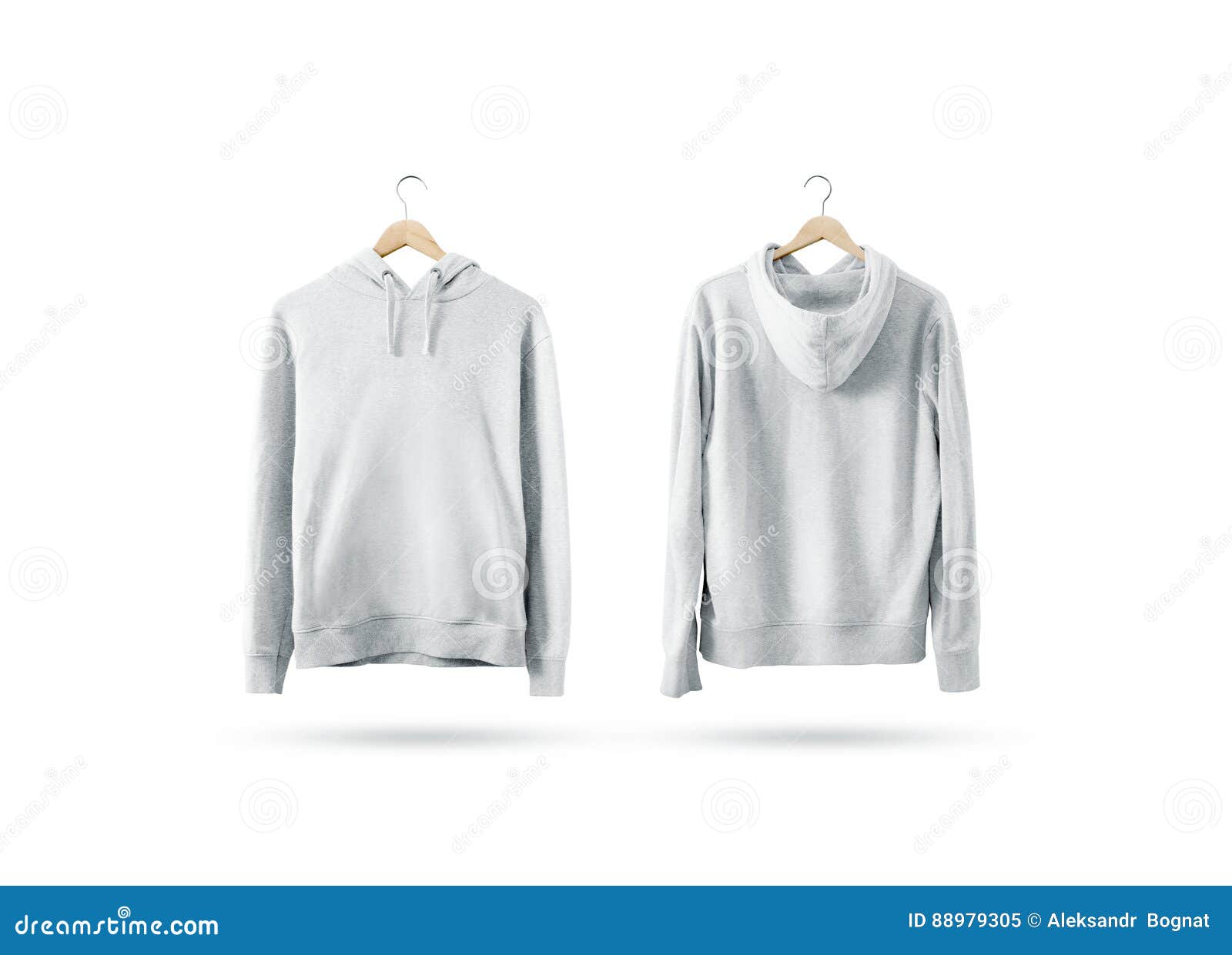 Download Blank White Sweatshirt Mockup Set Hanging On Wooden Hanger ...