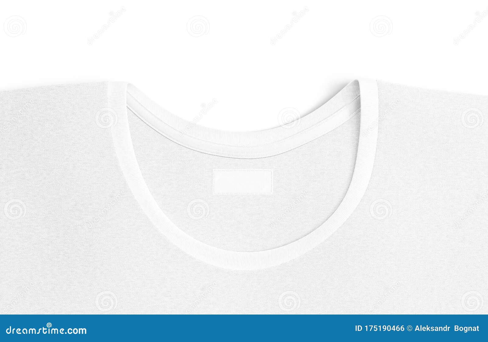 Download Blank White T-shirt Collar With Rectangular Label Mock Up ...
