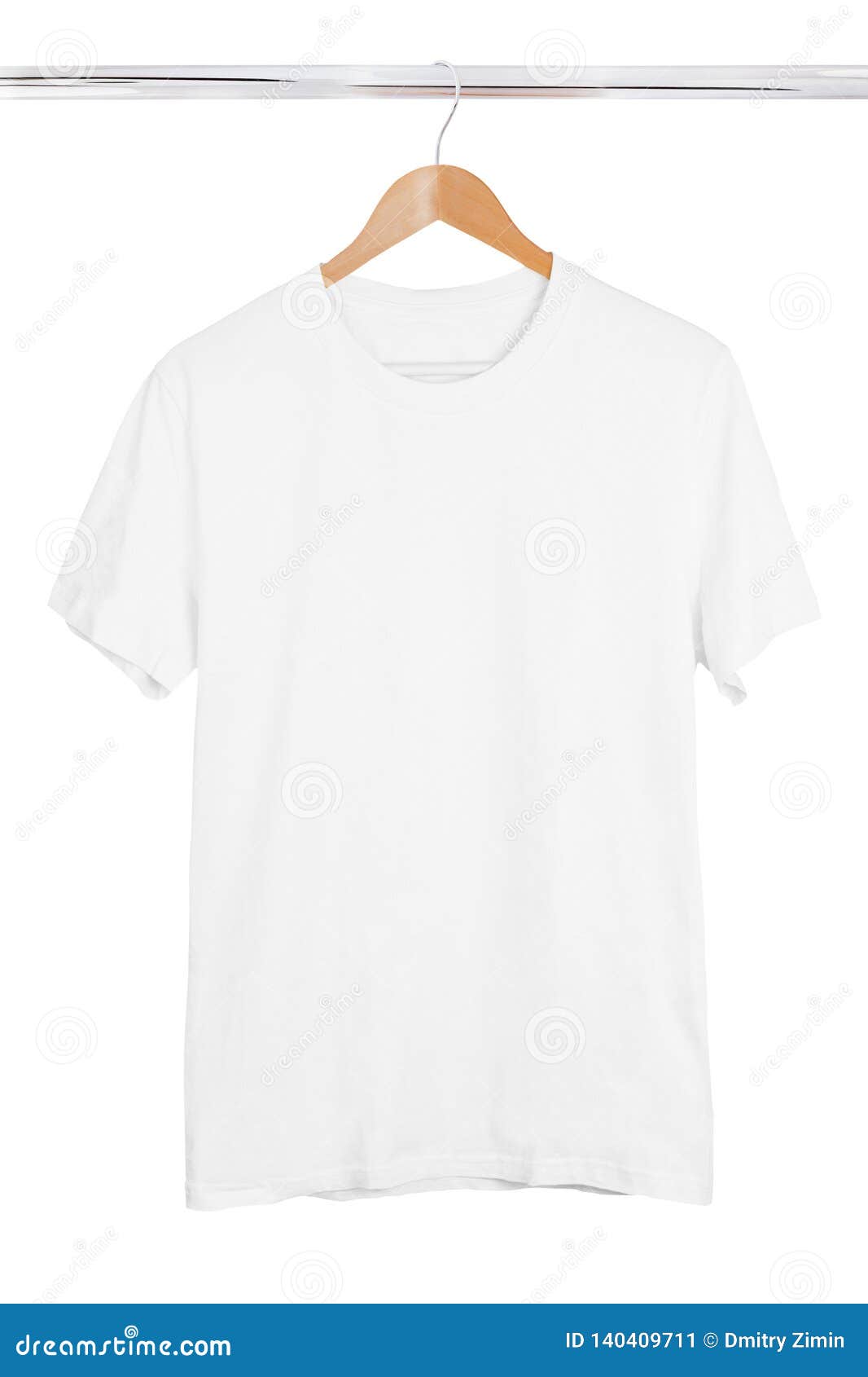 Blank White T-shirt on Hanger Isolated on White Background Stock Image -  Image of cotton, copyspace: 140409711