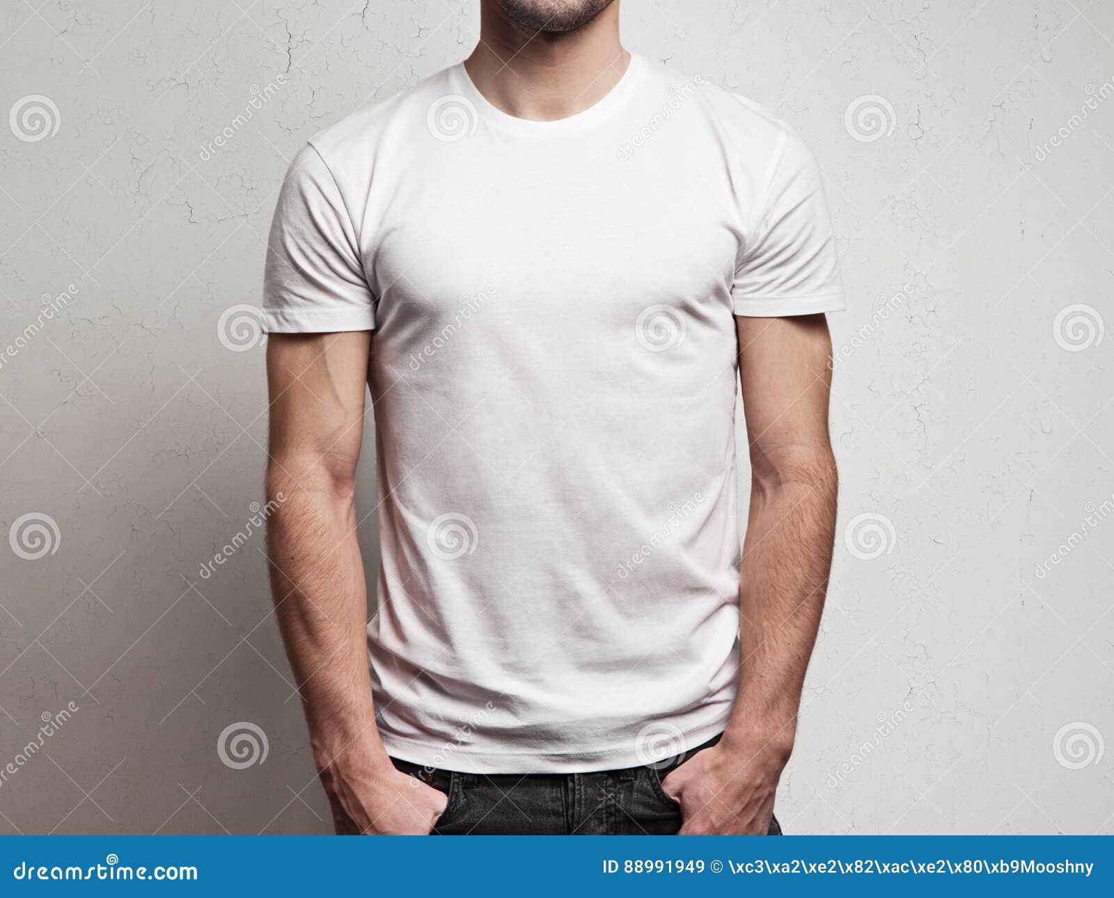 Blank White T-shirt on Man`s Body Stock Image - Image of cute, light ...