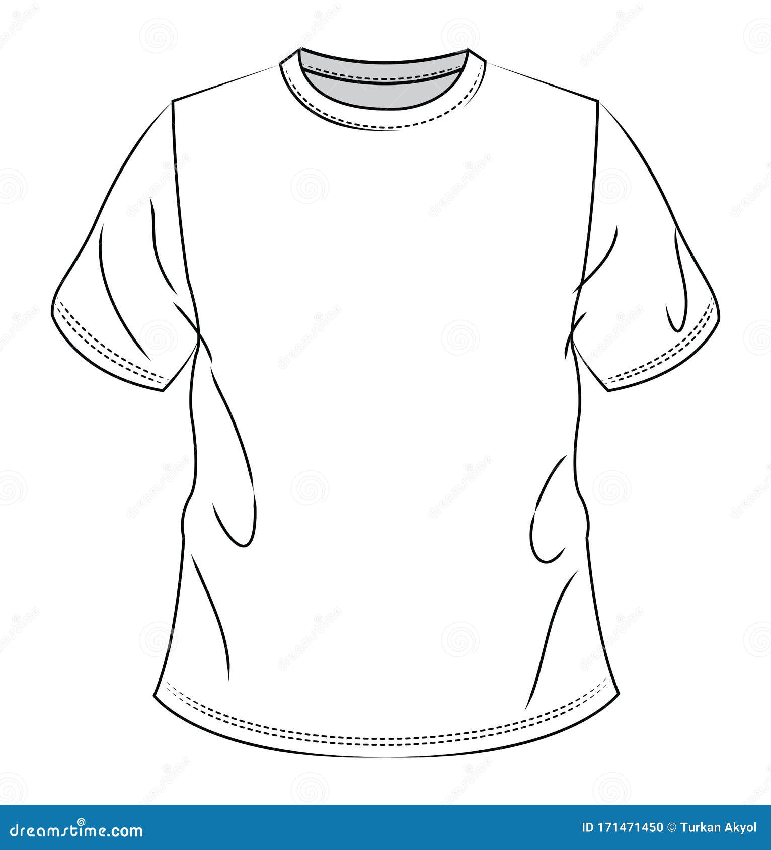 Blank White T-shirt Template Stock Vector - Illustration of clothes ...