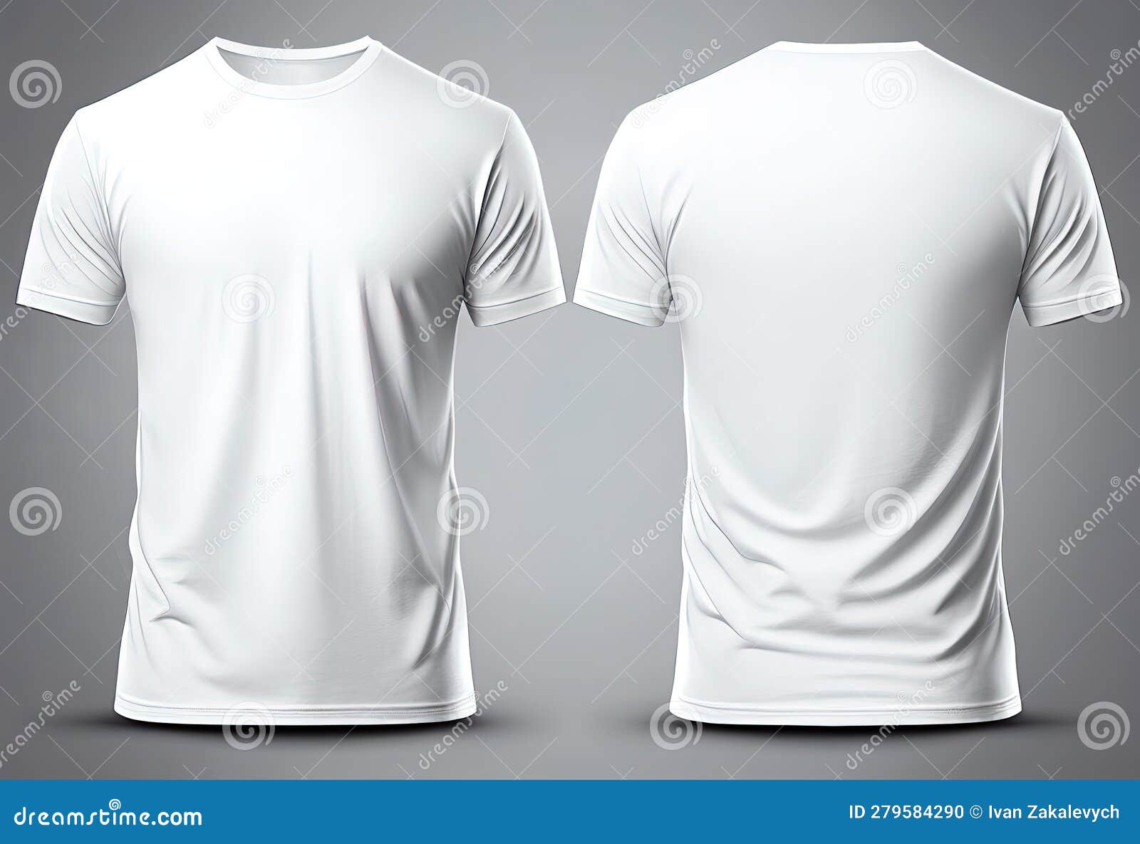 Blank White T-shirt Template. Front and Back Vie Illustration. AI ...