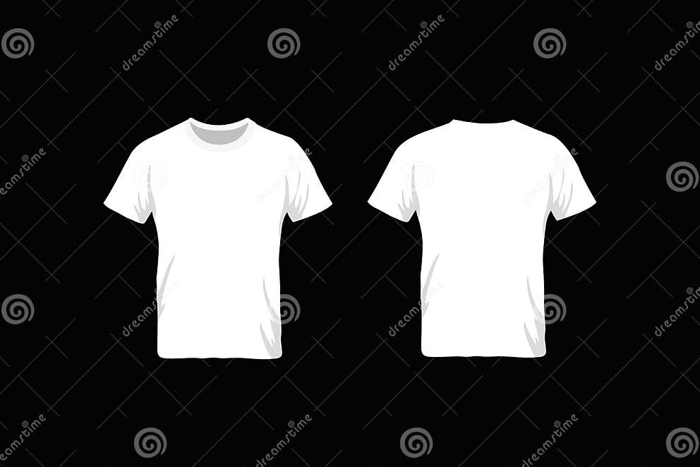 Blank White T-shirt Template. Front and Back View Stock Illustration ...