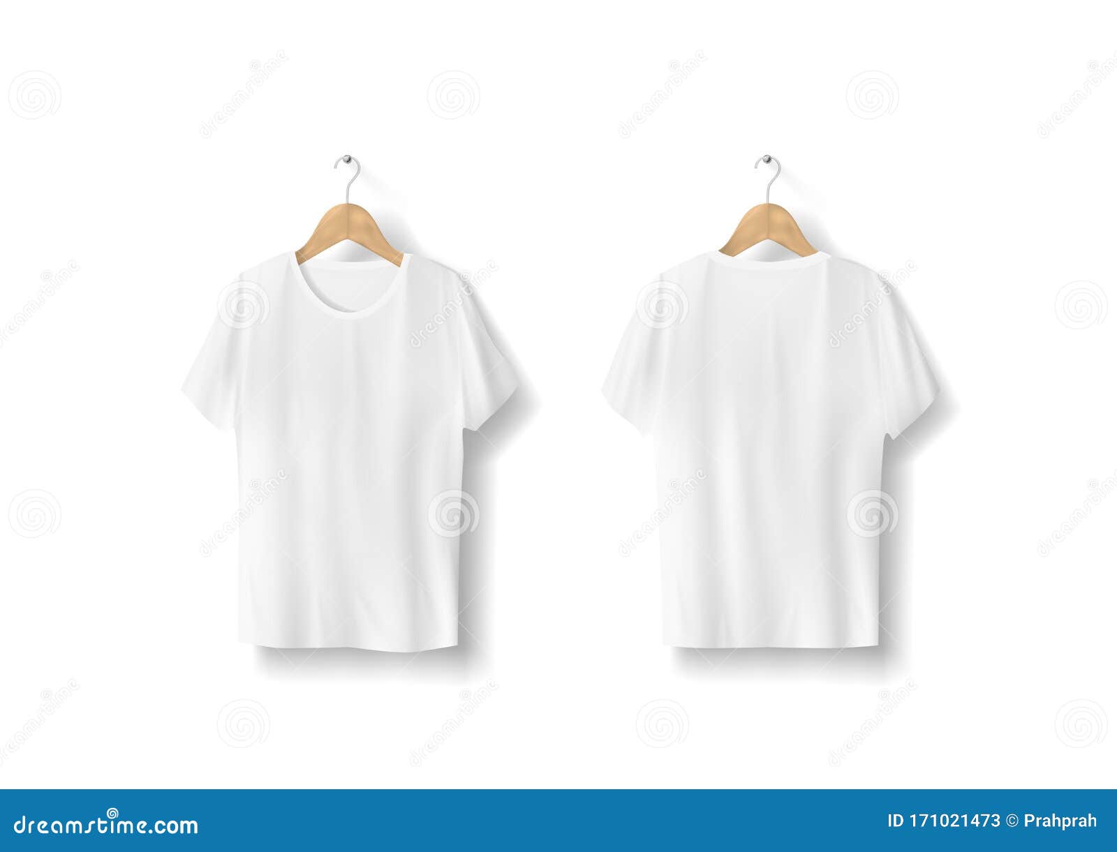 Download Blank White T-Shirts Hanging On White Wall Stock Vector ...