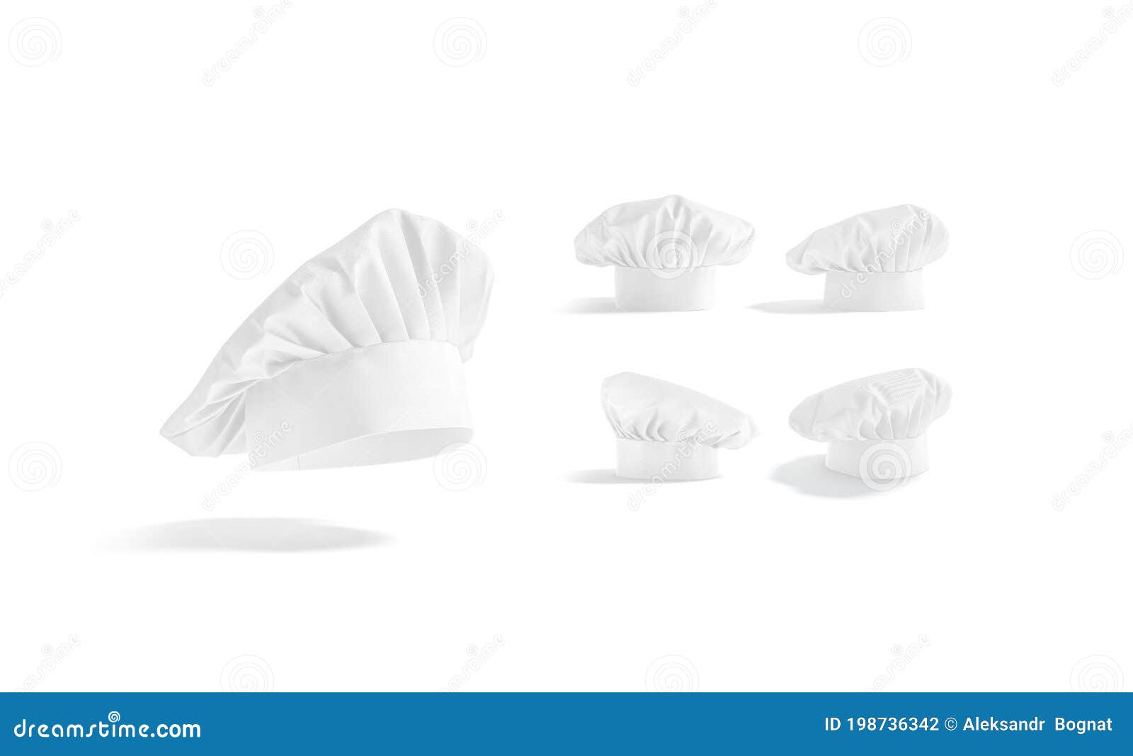 blank white toque chef hat mock up, different views