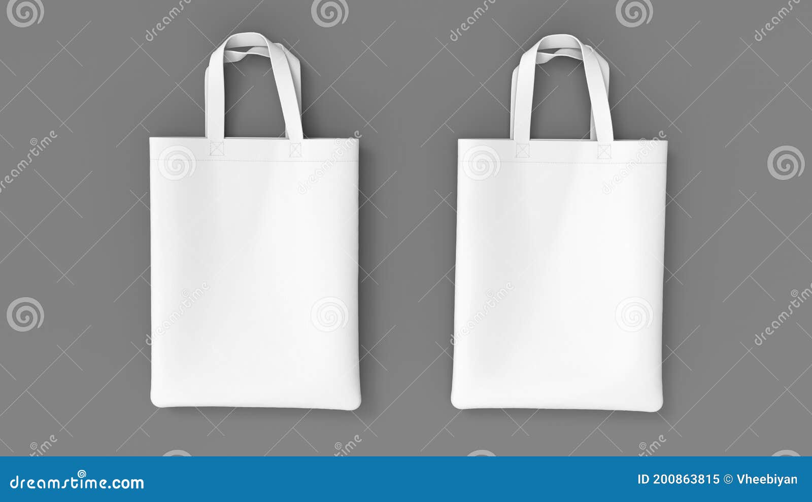 Blank White Tote Bag Mockup Stock Illustration - Illustration of cotton ...