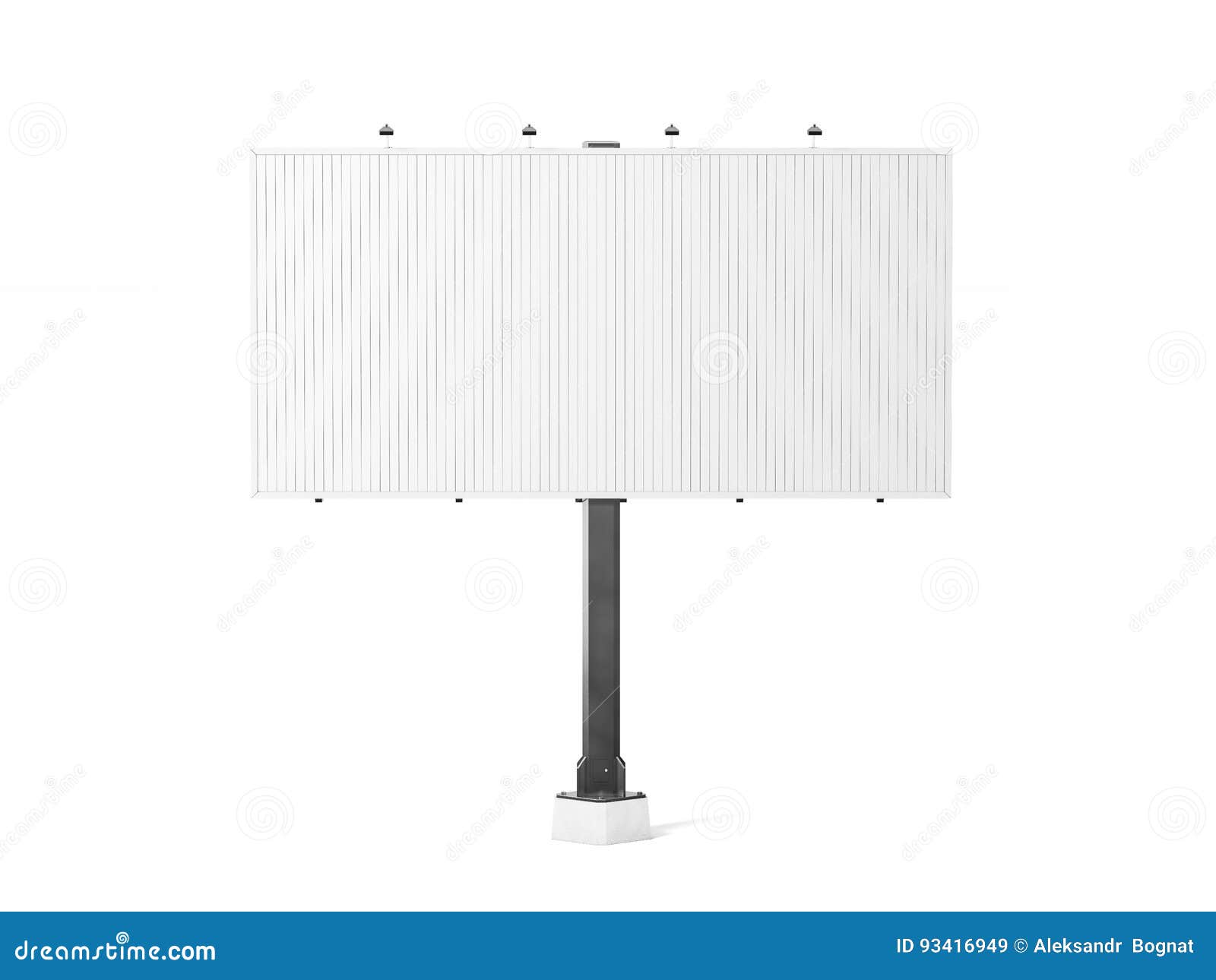 blank white trivision billboard mockup, 3d rendering