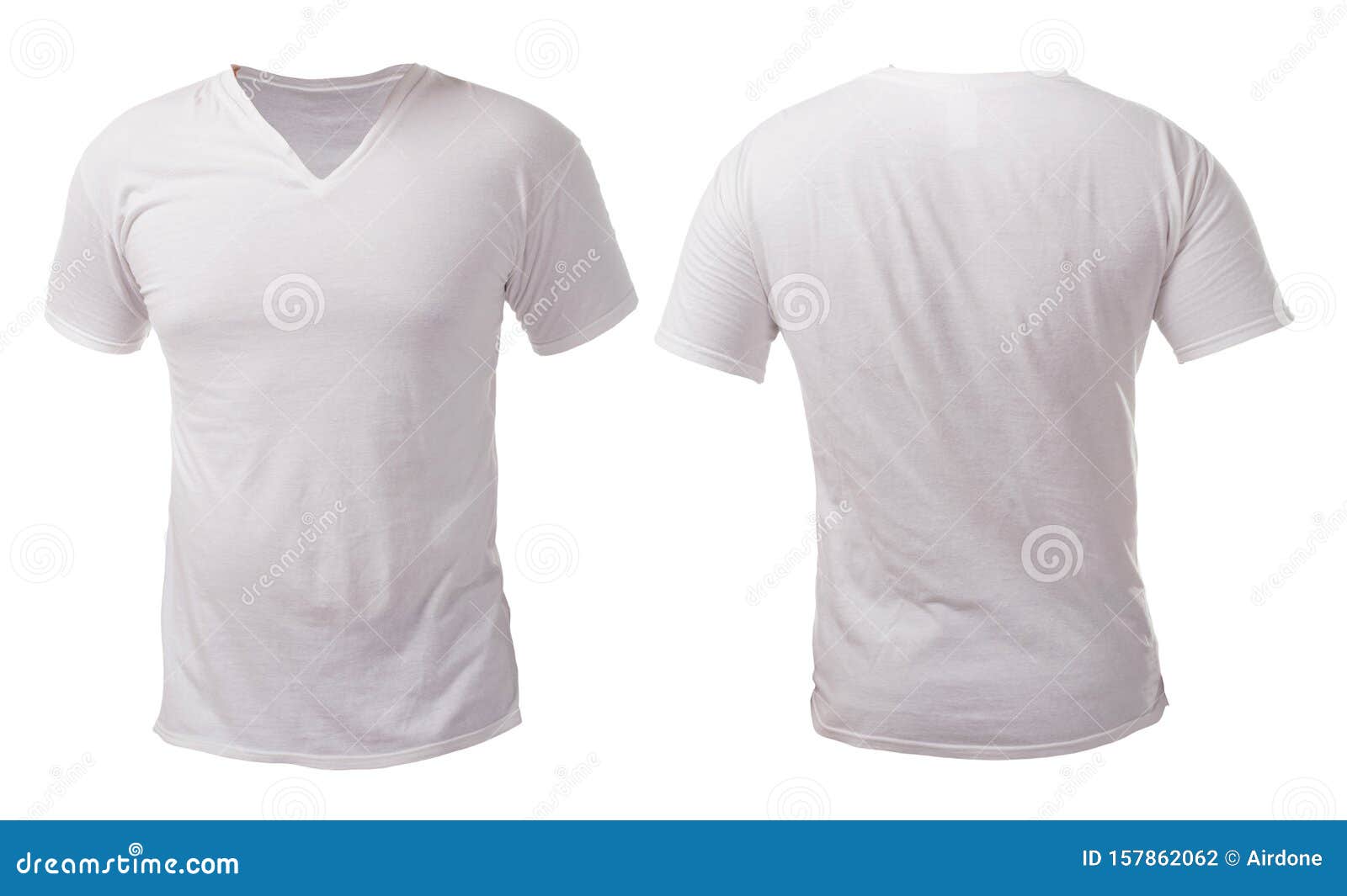 White V-Neck Shirt Design Template 