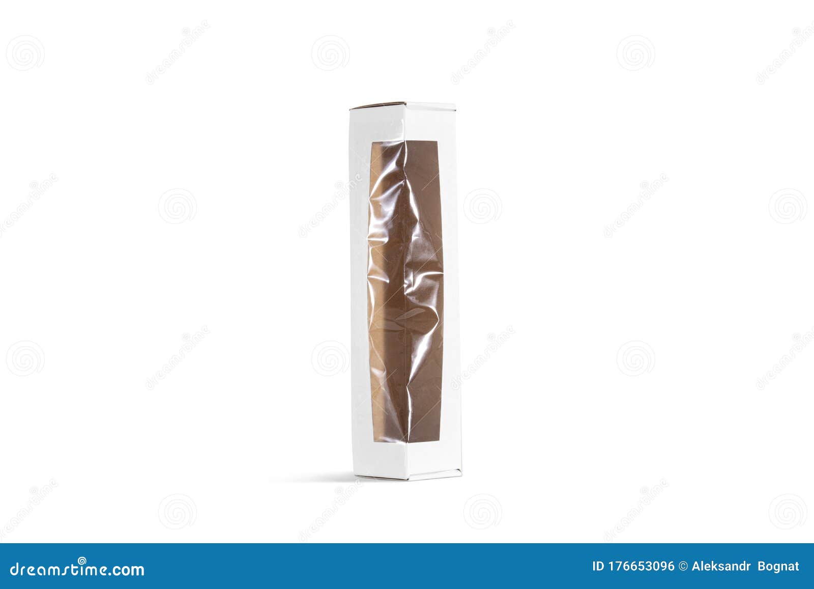 Download Blank White Wide Box With Plastic Window Mockup Stand, Isolated Stock Photo - Image of mock ...