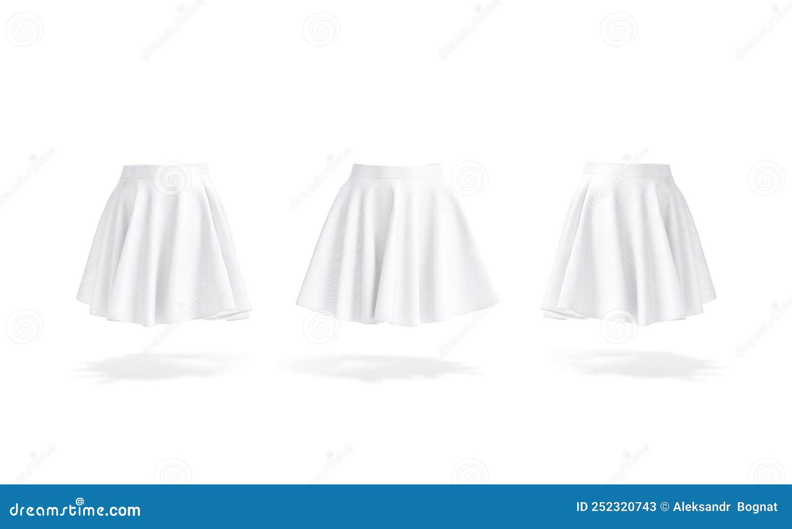 Blank White Women Mini Skirt Mockup, Front and Side View Stock ...