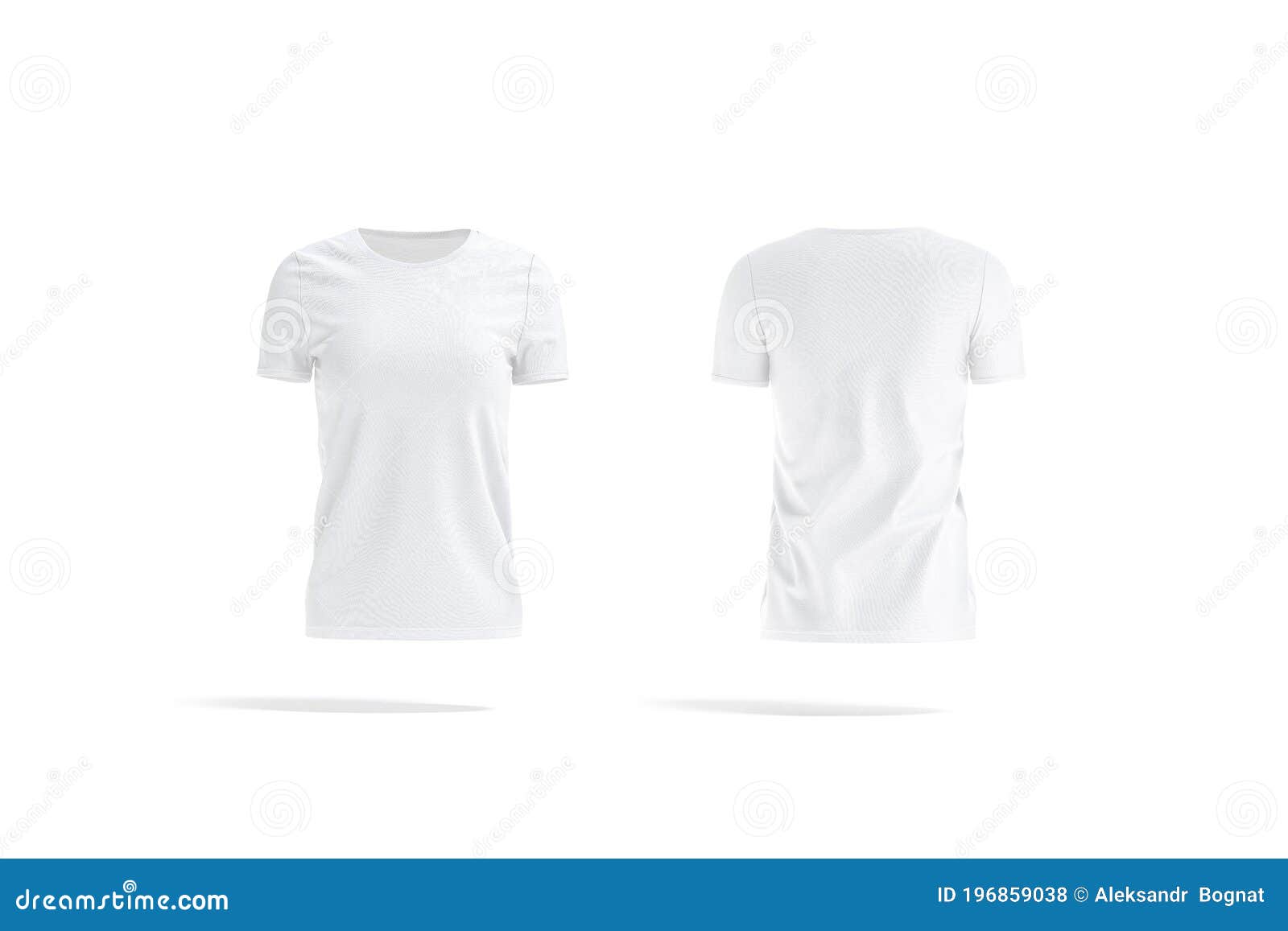 Download Blank White Women T-shirt Mockup, Front And Back View ...