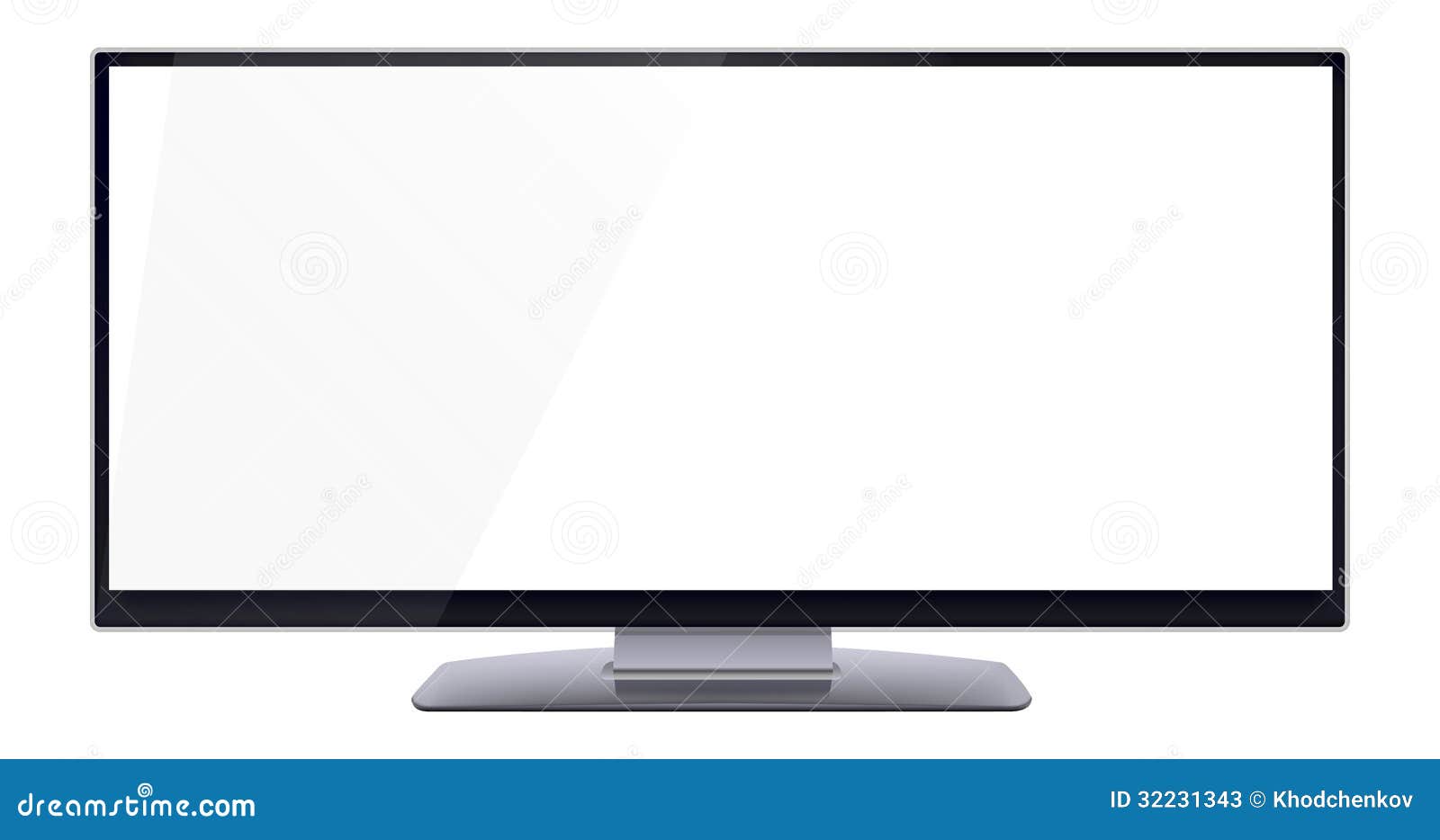 Blank Wide Computer Screen for Copy Space Stock Vector Illustration