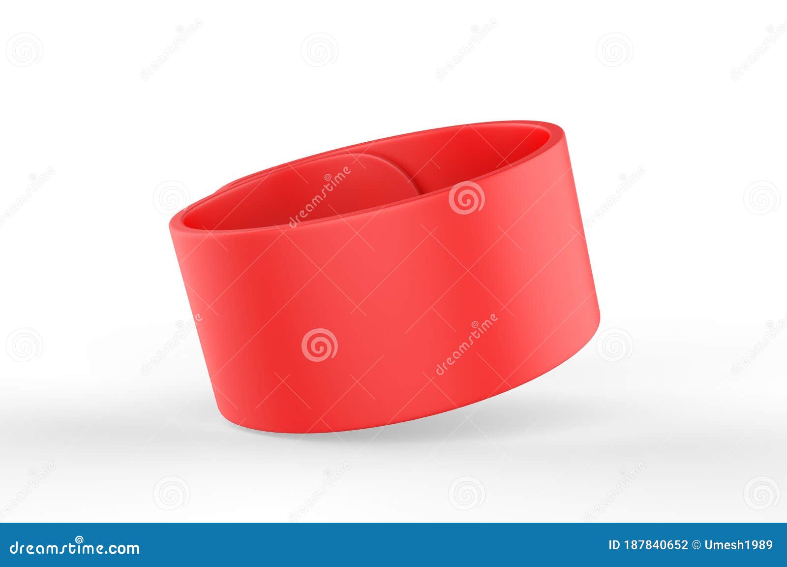 Download Blank Wide Silicone Rubber Slap Bracelet For Branding And Mock Up 3d Render Illustration Stock Illustration Illustration Of Item Armband 187840652