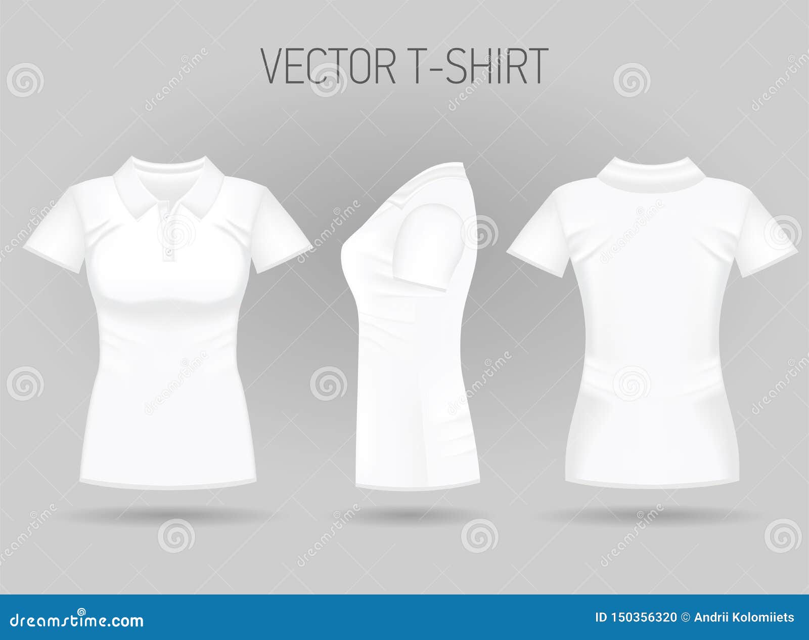 Download Blank Women`s White Short Sleeve Polo Shirt In Front, Back ...