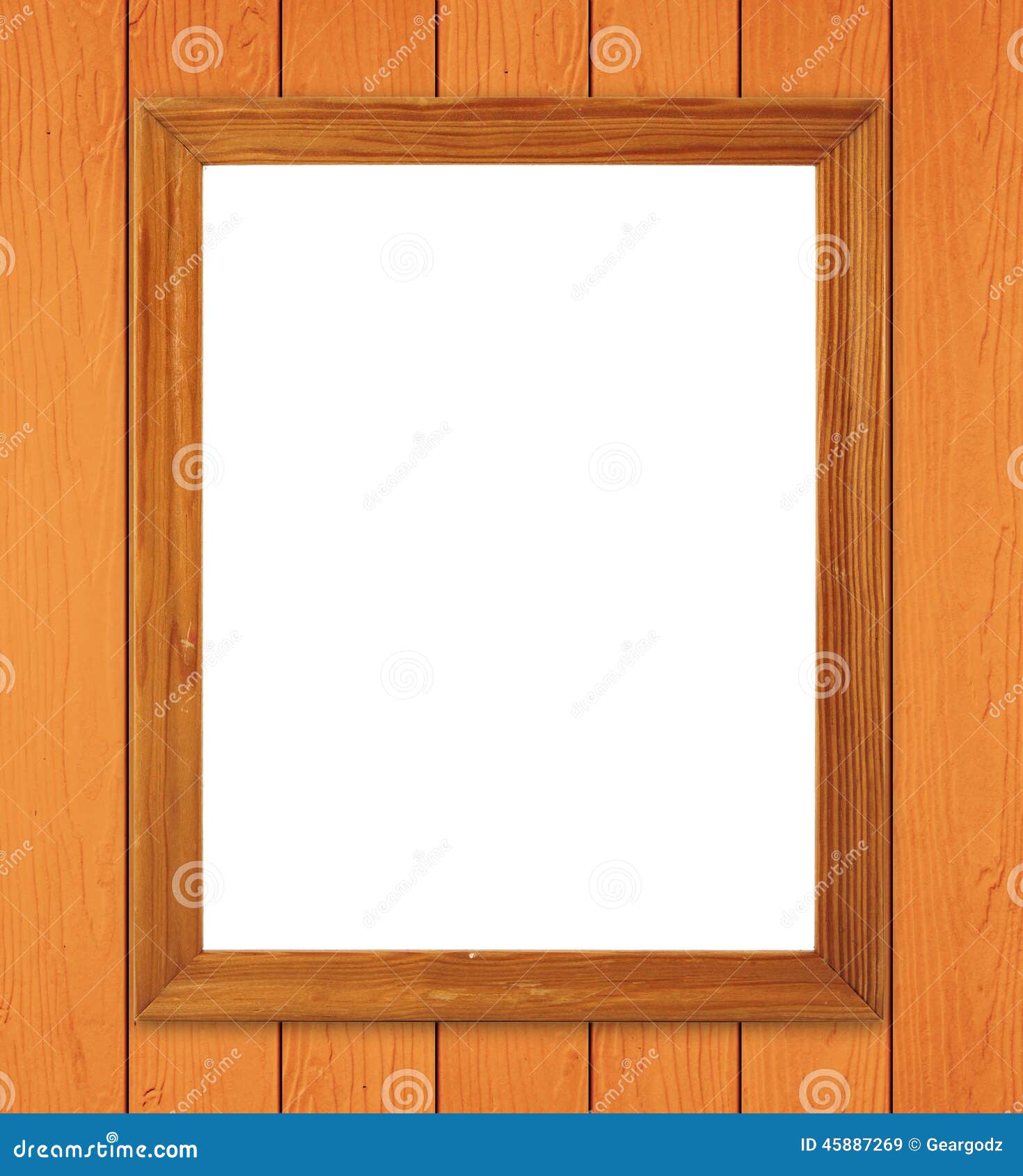 Blank Wood Frame on Wood Wall Stock Image Image of space, decoration