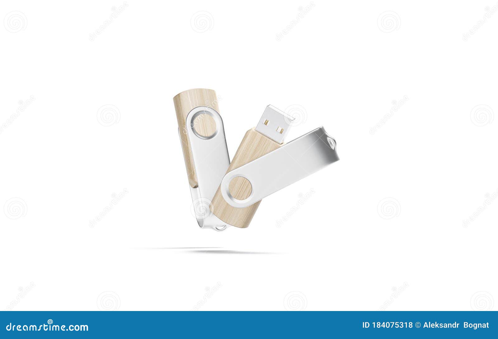 Download Blank Wood Opened And Closed Usb Stick Mockup, No Gravity Stock Illustration - Illustration of ...